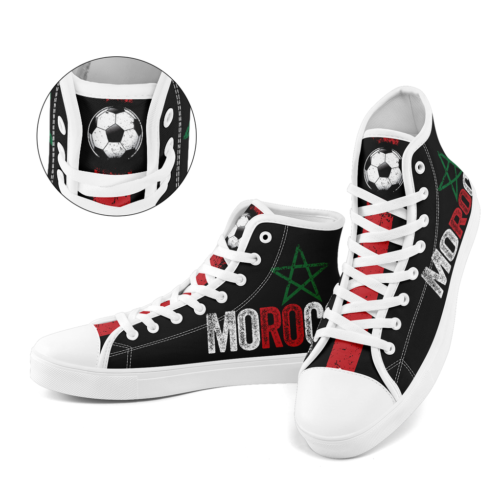 Custom Morocco 2026 World Cup Sneakers DIY Country Flag Running Shoes Lightweight Sport Shoes Gift for Football Fans Personalized Team Name and Logo FN024-F009090-1