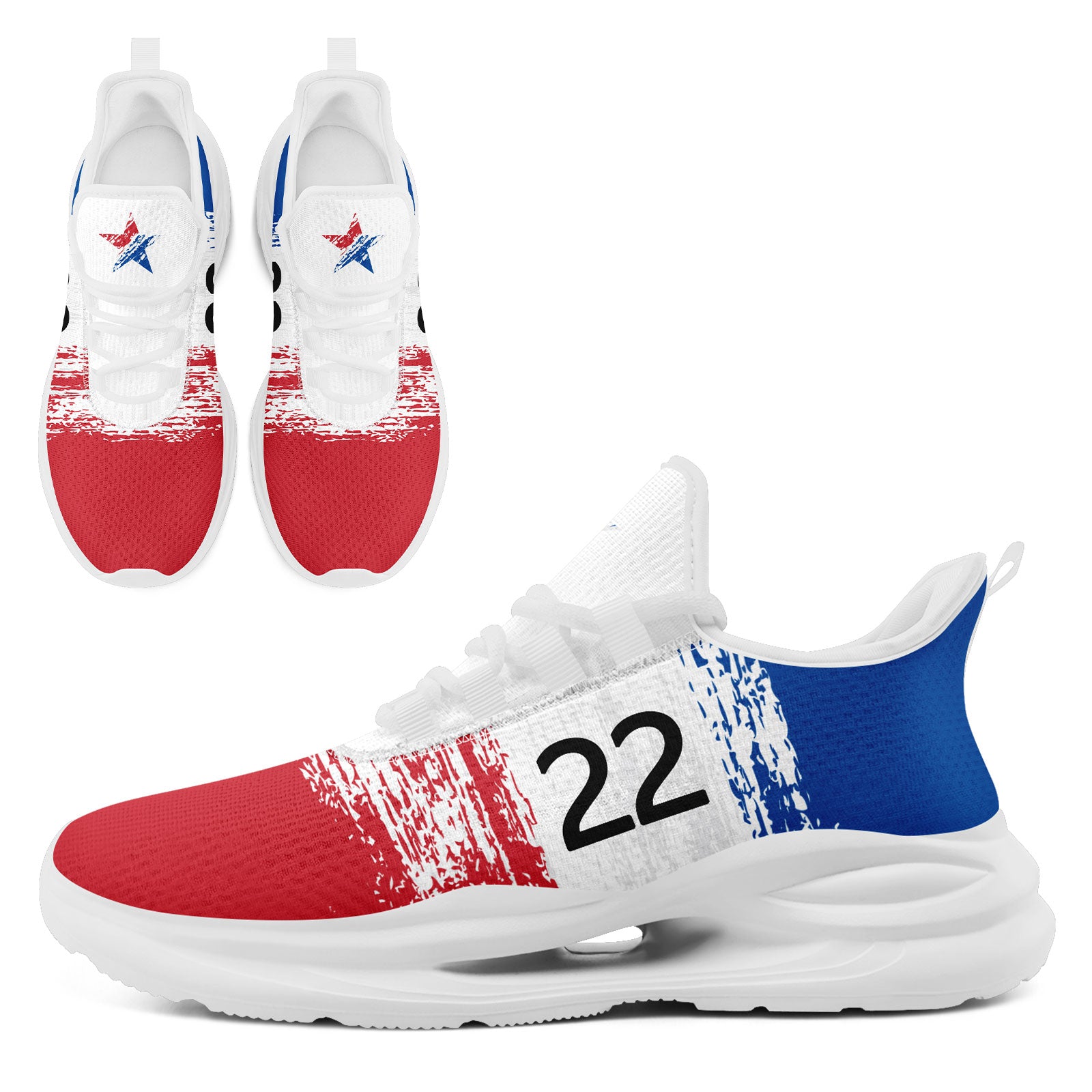 Custom South Korea 2026 World Cup Sneakers DIY Country Flag Running Shoes Lightweight Sport Shoes Gift for Football Fans Personalized Team Name and Logo FN079-F009118-1