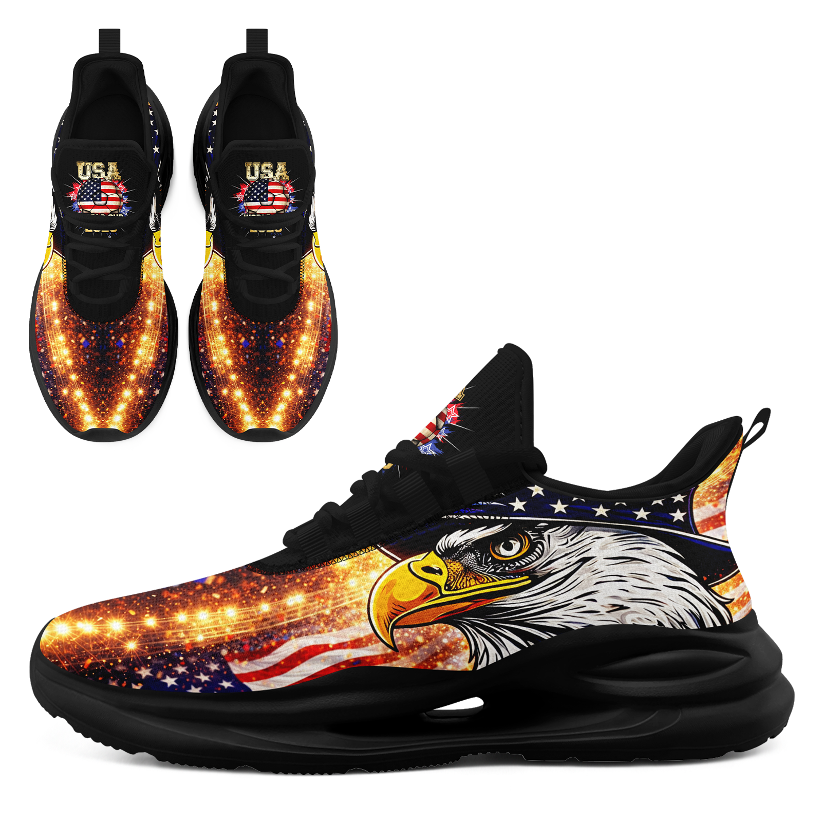 Custom United States 2026 World Cup Sneakers DIY Country Flag Running Shoes Lightweight Sport Shoes Gift for Football Fans Personalized Team Name and Logo FN079-F018033-1
