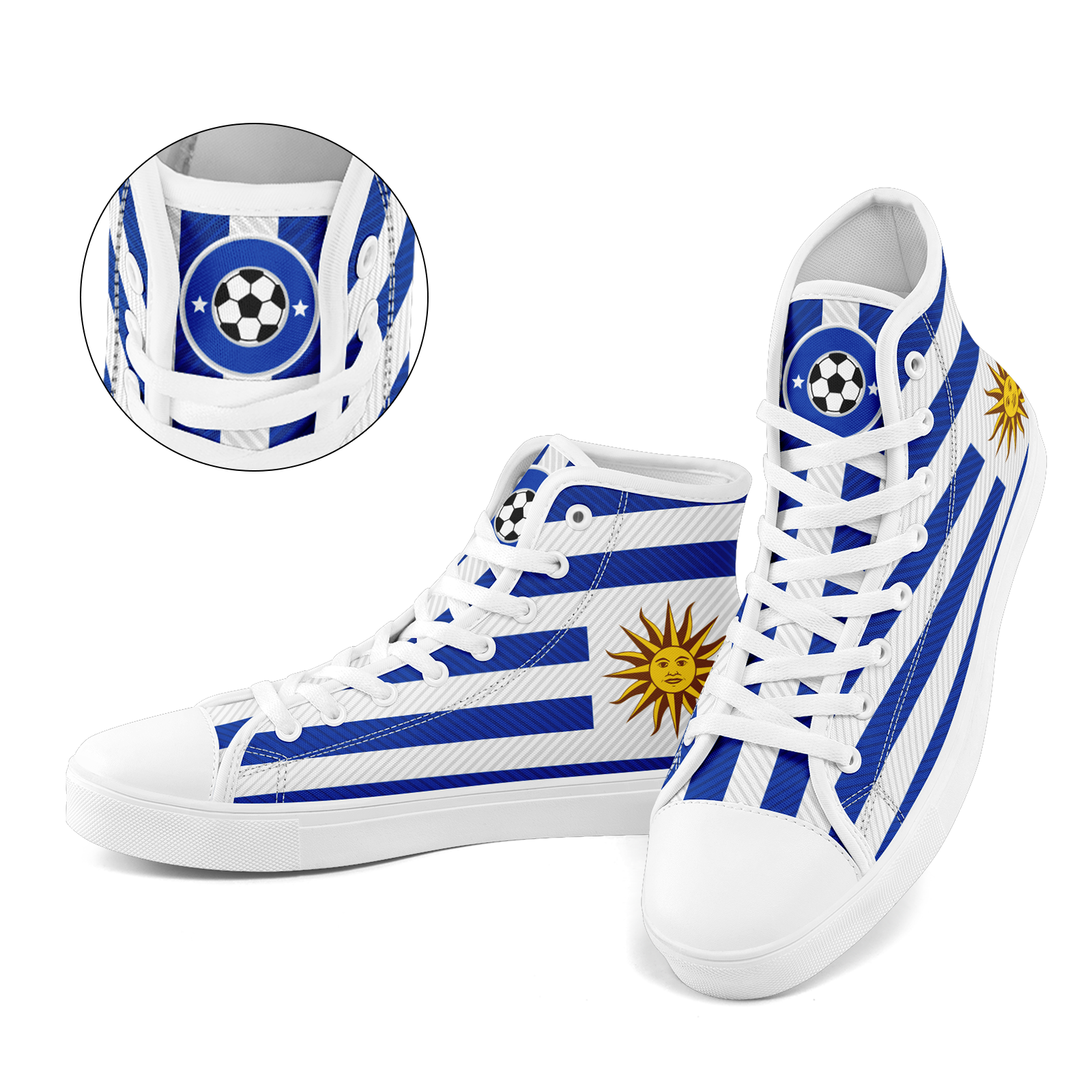 Custom Uruguay 2026 World Cup Sneakers DIY Country Flag Running Shoes Lightweight Sport Shoes Gift for Football Fans Personalized Team Name and Logo FN024-F009089-4