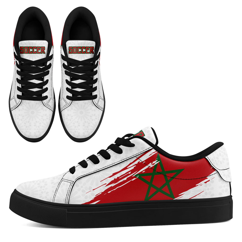 Custom Morocco 2026 World Cup Sneakers DIY Country Flag Running Shoes Lightweight Sport Shoes Gift for Football Fans Personalized Team Name and Logo FN023-F009097-5