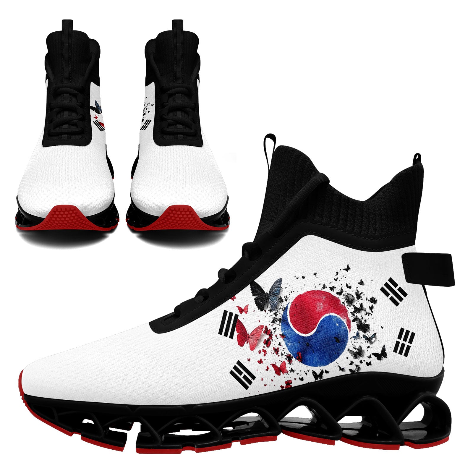 Custom South Korea 2026 World Cup Sneakers DIY Country Flag Running Shoes Lightweight Sport Shoes Gift for Football Fans Personalized Team Name and Logo FN029XD-F009084-4
