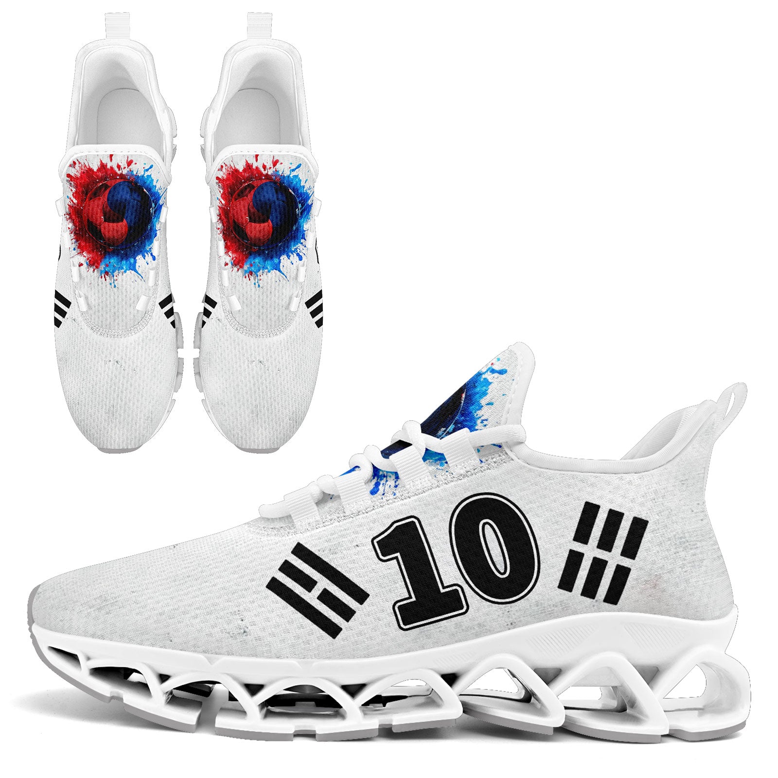 Custom South Korea 2026 World Cup Sneakers DIY Country Flag Running Shoes Lightweight Sport Shoes Gift for Football Fans Personalized Team Name and Logo FN003XD-F009063-1