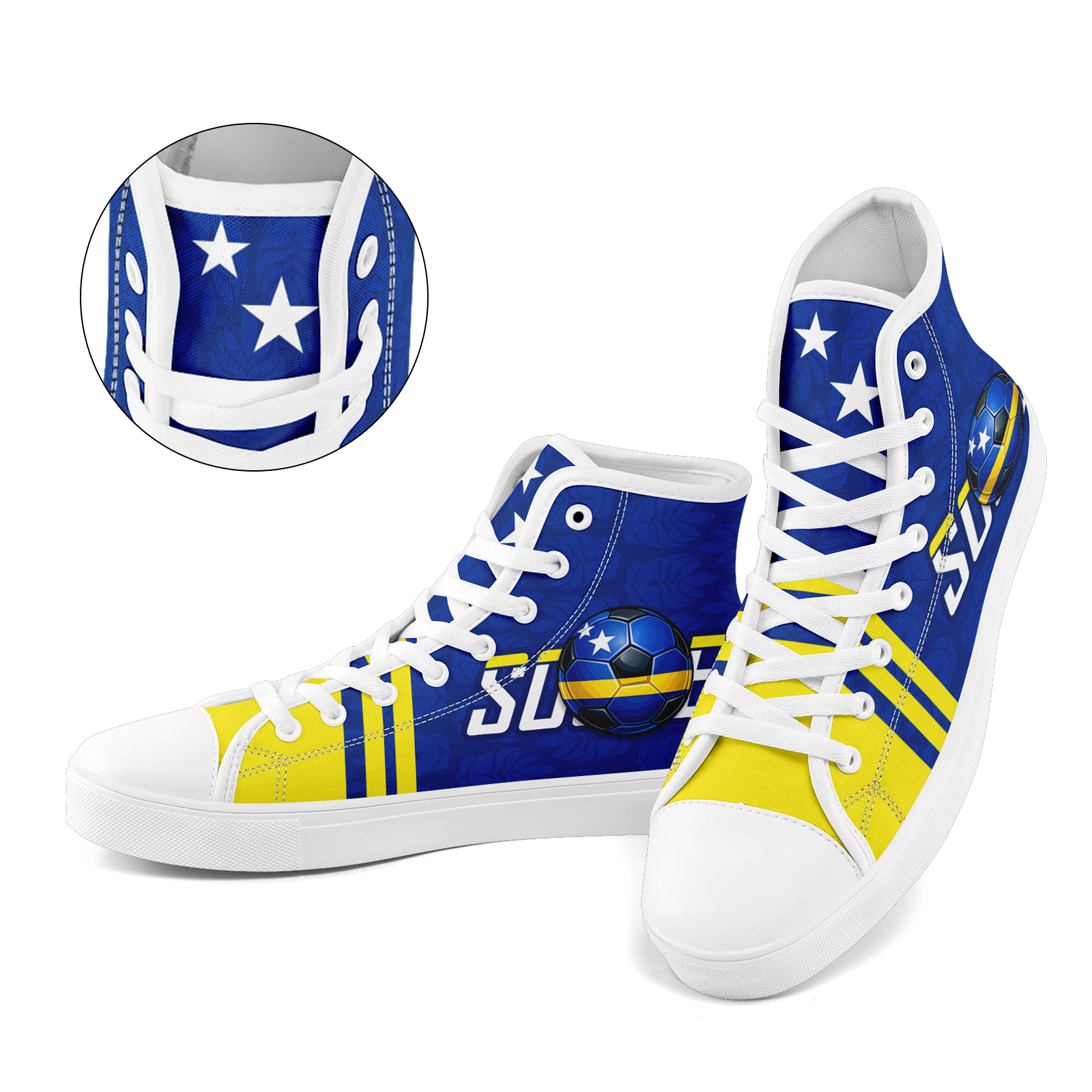 Custom Curaçao 2026 World Cup Sneakers DIY Country Flag Running Shoes Lightweight Sport Shoes Gift for Football Fans Personalized Team Name and Logo FN024-F009098-3