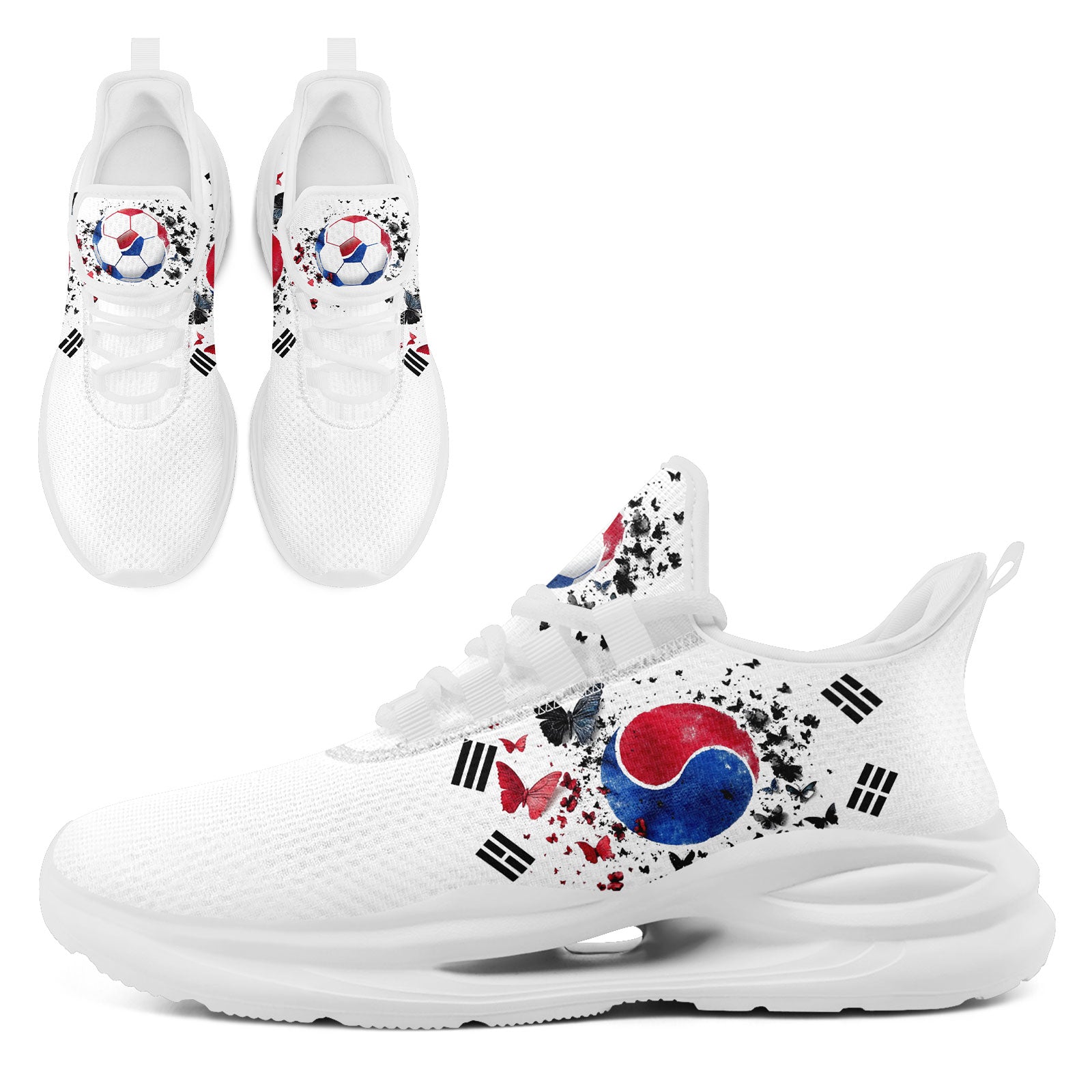 Custom South Korea 2026 World Cup Sneakers DIY Country Flag Running Shoes Lightweight Sport Shoes Gift for Football Fans Personalized Team Name and Logo FN079-F009056-2