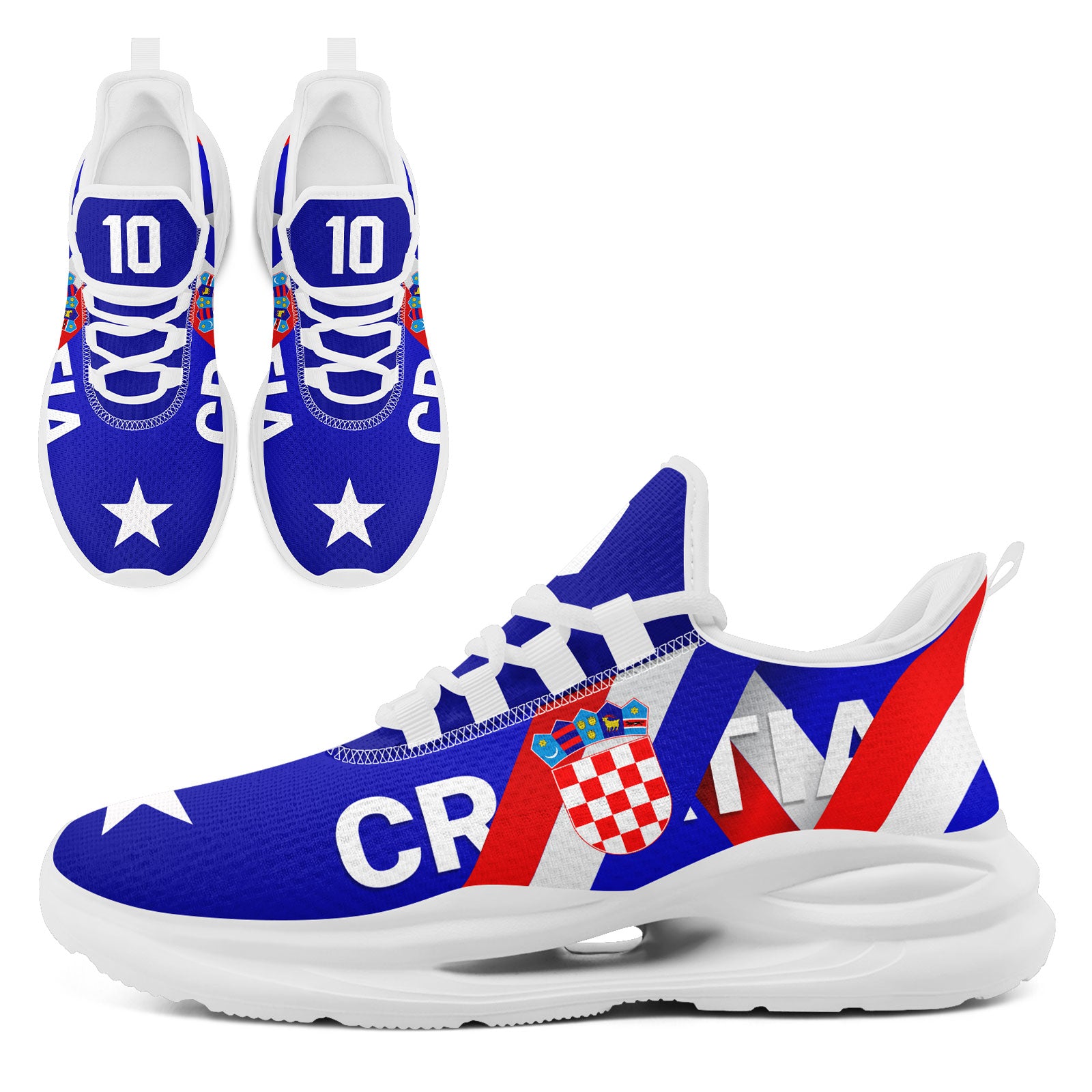 Custom Croatia 2026 World Cup Sneakers DIY Country Flag Running Shoes Lightweight Sport Shoes Gift for Football Fans Personalized Team Name and Logo FN079-F009105-4