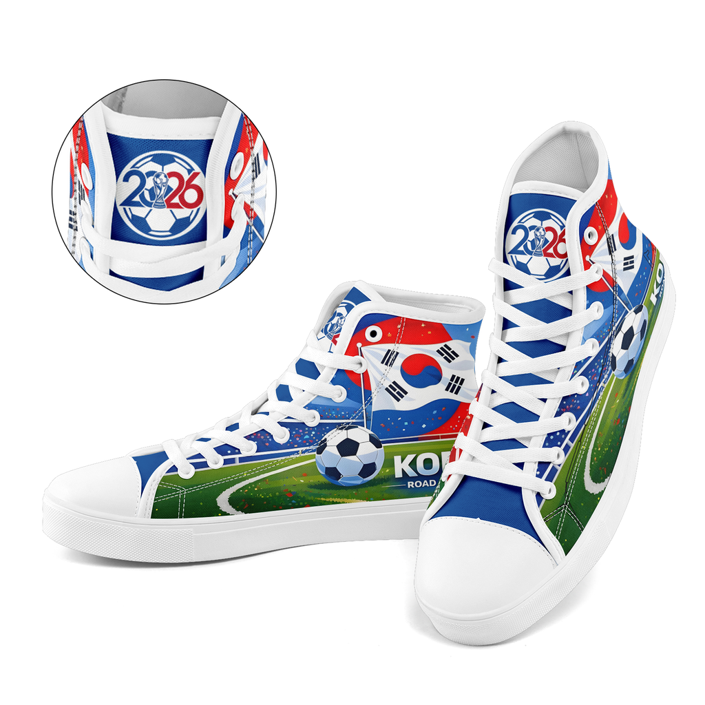 Custom South Korea 2026 World Cup Sneakers DIY Country Flag Running Shoes Lightweight Sport Shoes Gift for Football Fans Personalized Team Name and Logo FN024-F009070-5