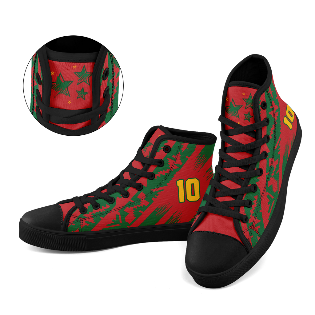 Custom Morocco 2026 World Cup Sneakers DIY Country Flag Running Shoes Lightweight Sport Shoes Gift for Football Fans Personalized Team Name and Logo FN024-F009121-3