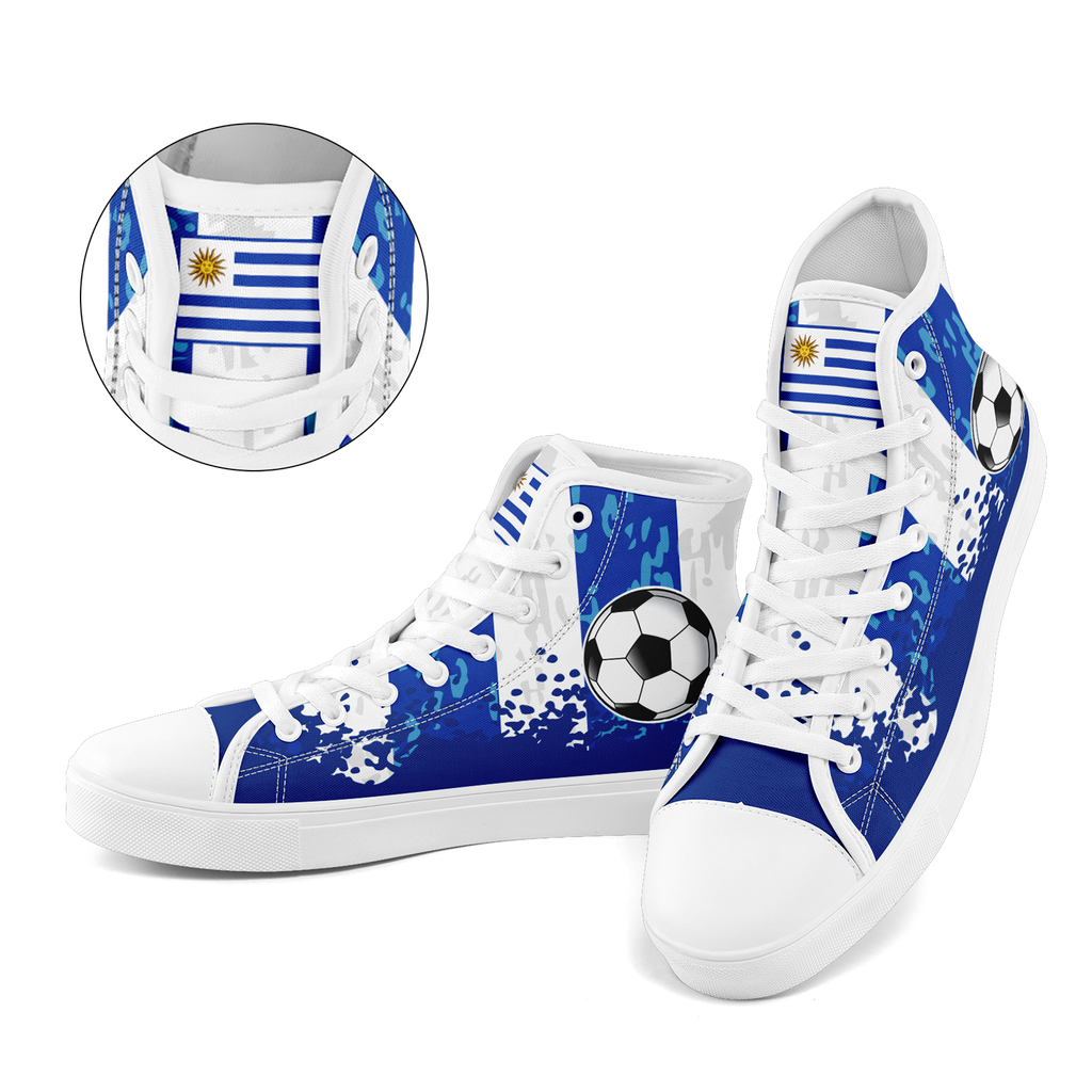 Custom Uruguay 2026 World Cup Sneakers DIY Country Flag Running Shoes Lightweight Sport Shoes Gift for Football Fans Personalized Team Name and Logo FN024-F009089-2