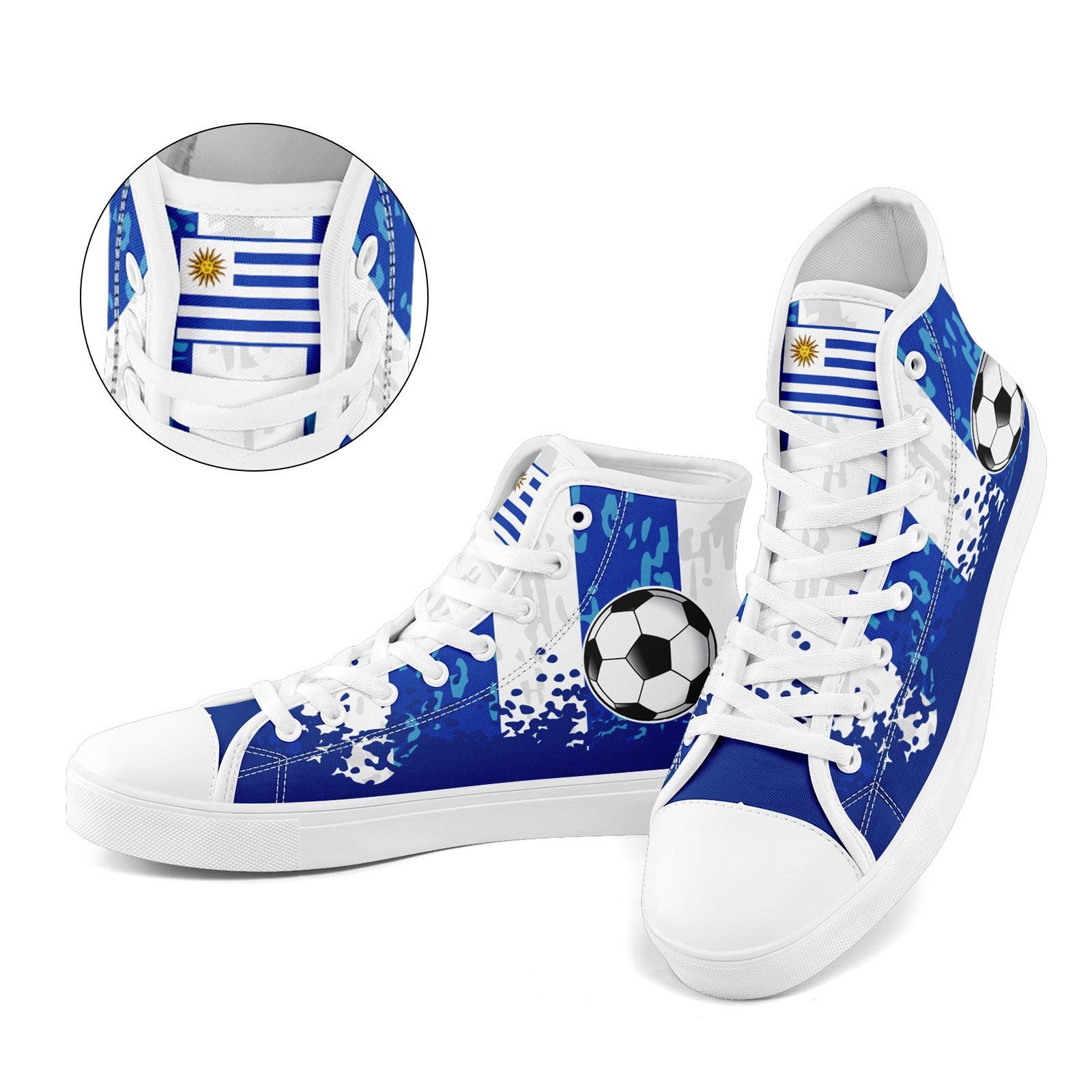 Custom Uruguay 2026 World Cup Sneakers DIY Country Flag Running Shoes Lightweight Sport Shoes Gift for Football Fans Personalized Team Name and Logo FN024-F009089-2