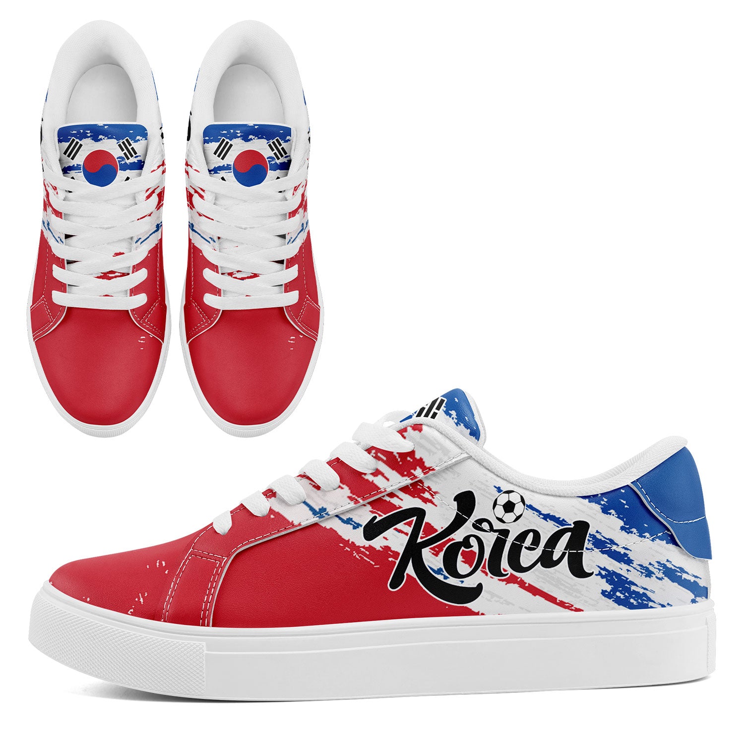 Custom South Korea 2026 World Cup Sneakers DIY Country Flag Running Shoes Lightweight Sport Shoes Gift for Football Fans Personalized Team Name and Logo FN023-F009080-2