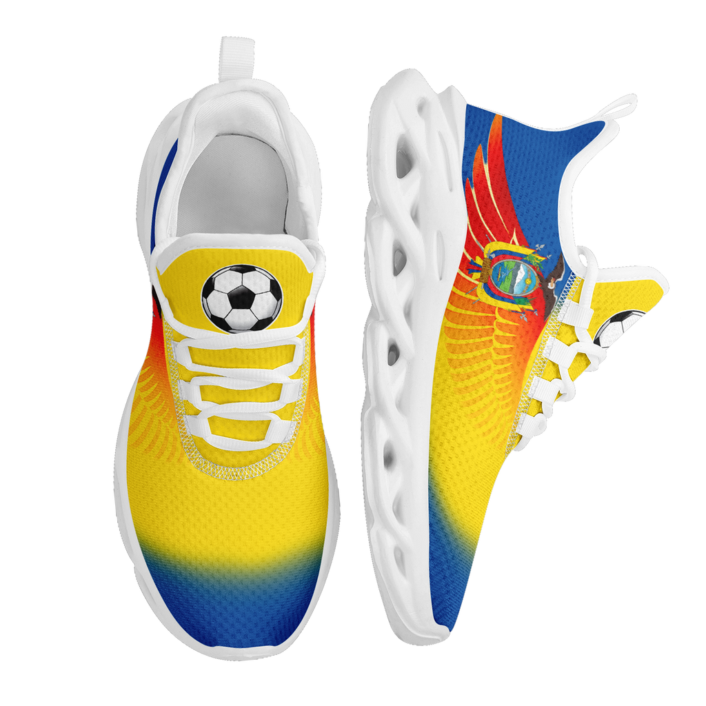 Custom Ecuador 2026 World Cup Sneakers DIY Country Flag Running Shoes Lightweight Sport Shoes Gift for Football Fans Personalized Team Name and Logo FN003-F009077-2