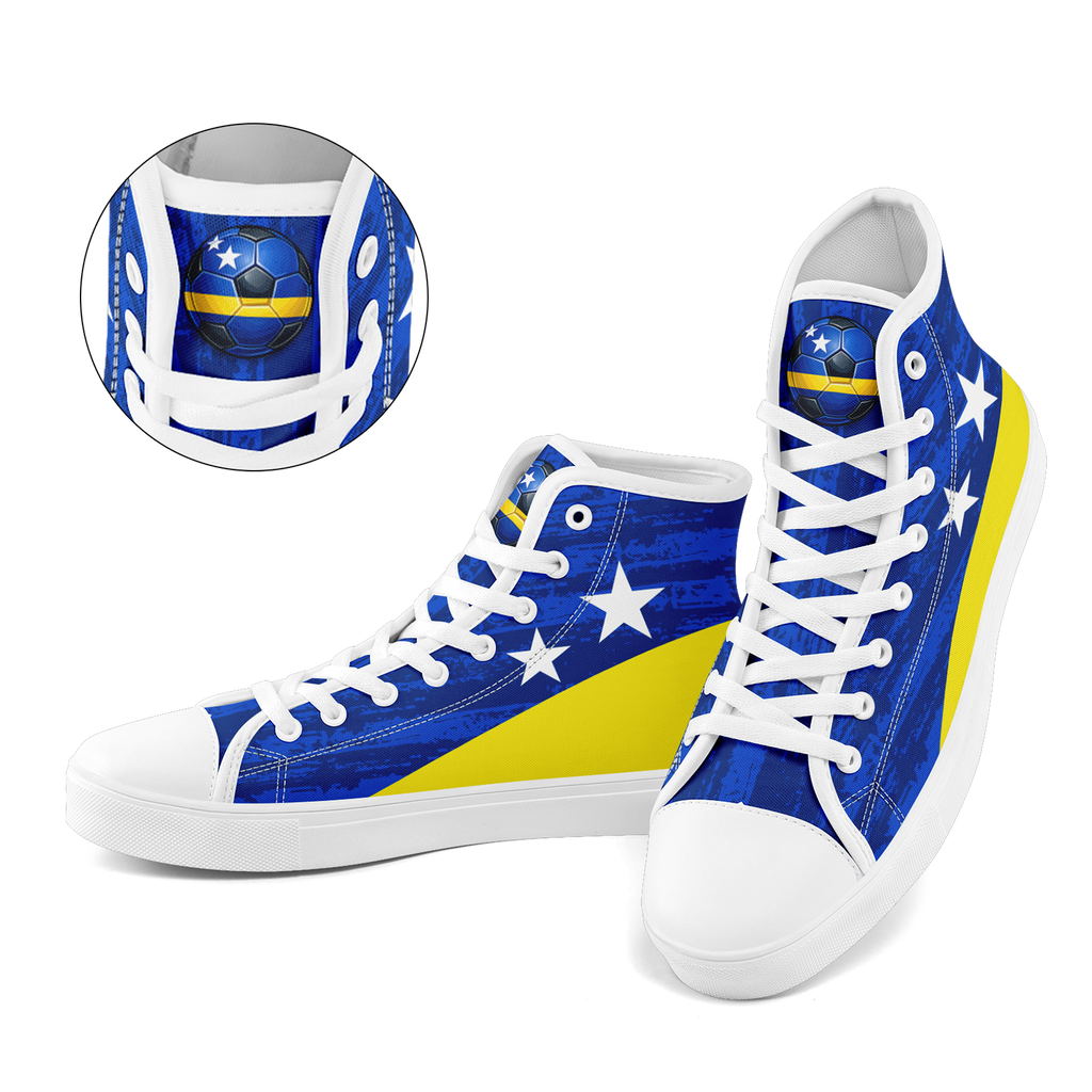 Custom Curaçao 2026 World Cup Sneakers DIY Country Flag Running Shoes Lightweight Sport Shoes Gift for Football Fans Personalized Team Name and Logo FN024-F009098-2