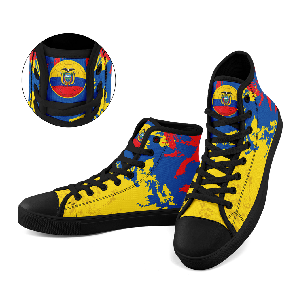 Custom Ecuador 2026 World Cup Sneakers DIY Country Flag Running Shoes Lightweight Sport Shoes Gift for Football Fans Personalized Team Name and Logo FN024-F009099-1