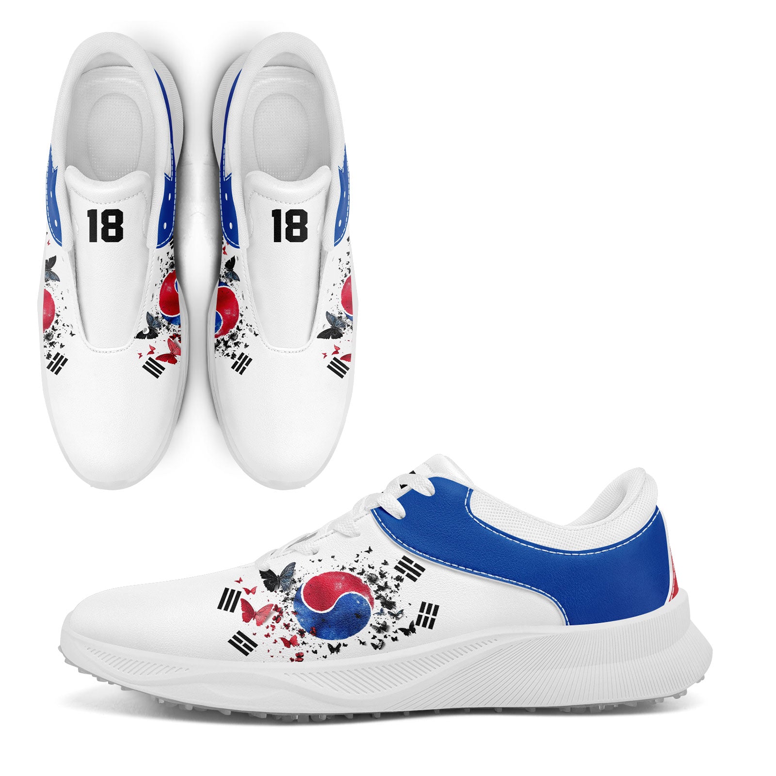 Custom South Korea 2026 World Cup Sneakers DIY Country Flag Running Shoes Lightweight Sport Shoes Gift for Football Fans Personalized Team Name and Logo FN062-F009110-4