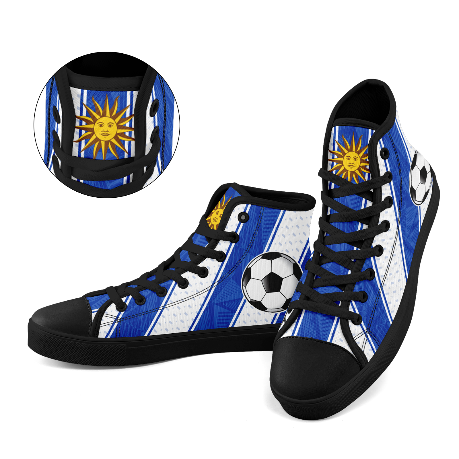 Custom Uruguay 2026 World Cup Sneakers DIY Country Flag Running Shoes Lightweight Sport Shoes Gift for Football Fans Personalized Team Name and Logo FN024-F009089-3
