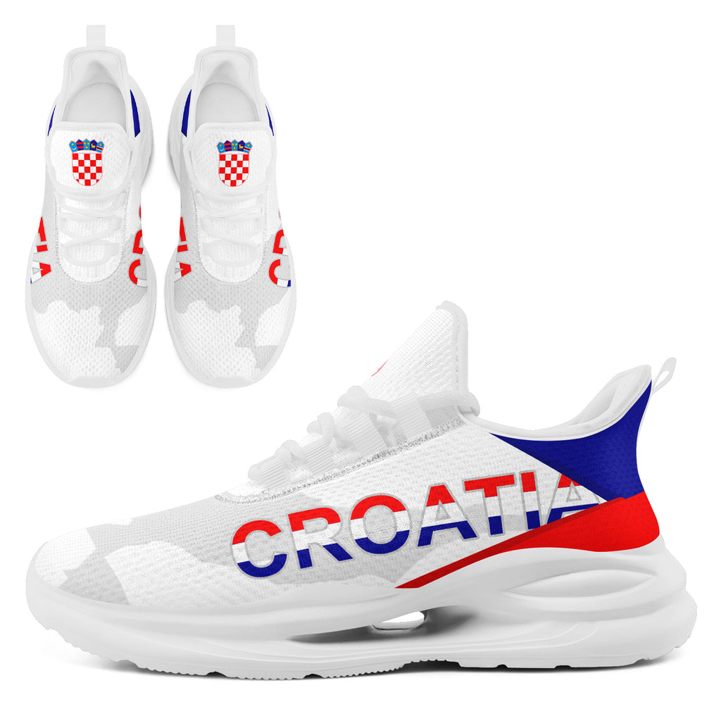 Custom Croatia 2026 World Cup Sneakers DIY Country Flag Running Shoes Lightweight Sport Shoes Gift for Football Fans Personalized Team Name and Logo FN079-F009105-1