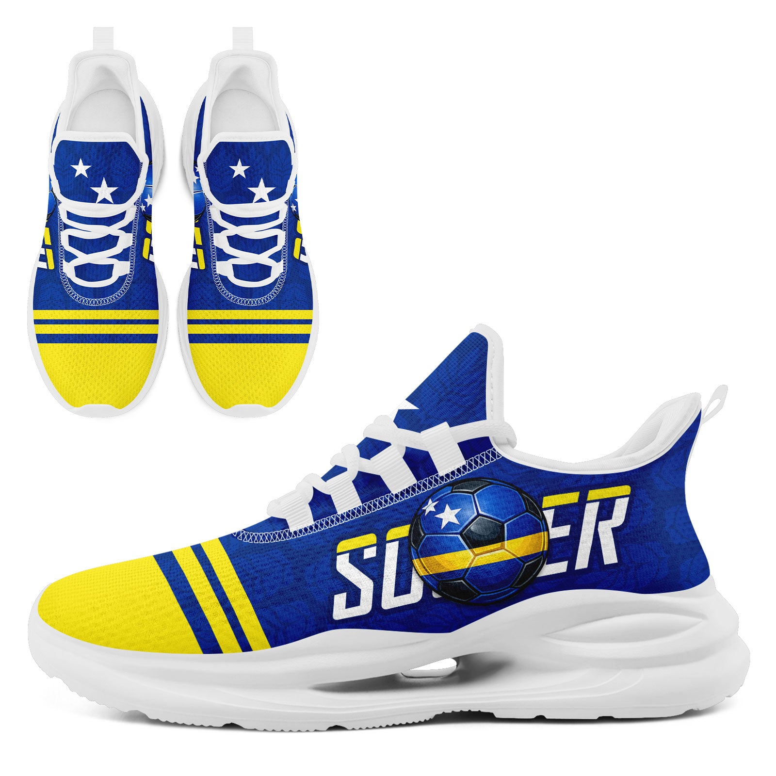 Custom Curaçao 2026 World Cup Sneakers DIY Country Flag Running Shoes Lightweight Sport Shoes Gift for Football Fans Personalized Team Name and Logo FN079-F009087-3
