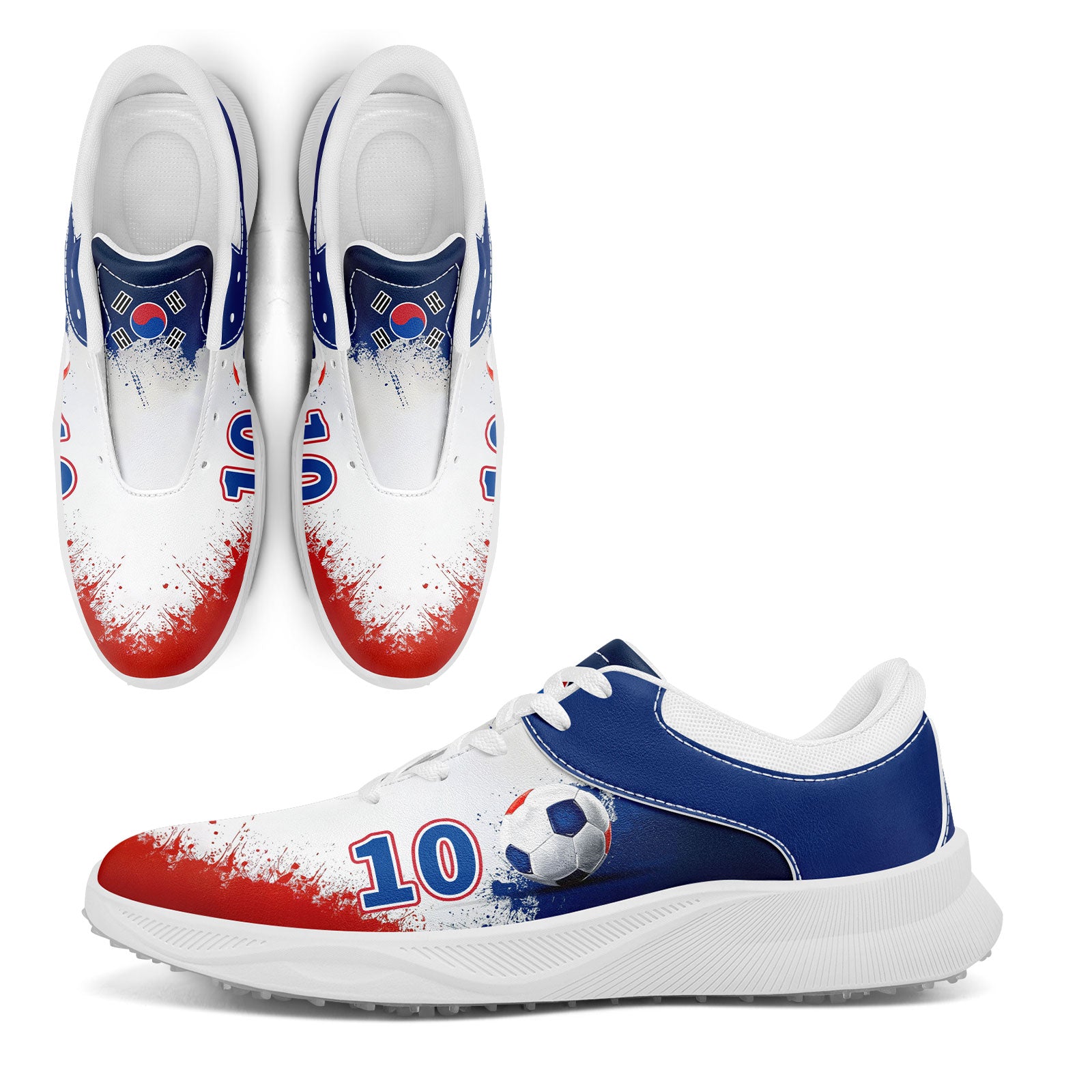 Custom South Korea 2026 World Cup Sneakers DIY Country Flag Running Shoes Lightweight Sport Shoes Gift for Football Fans Personalized Team Name and Logo FN062-F009110-3