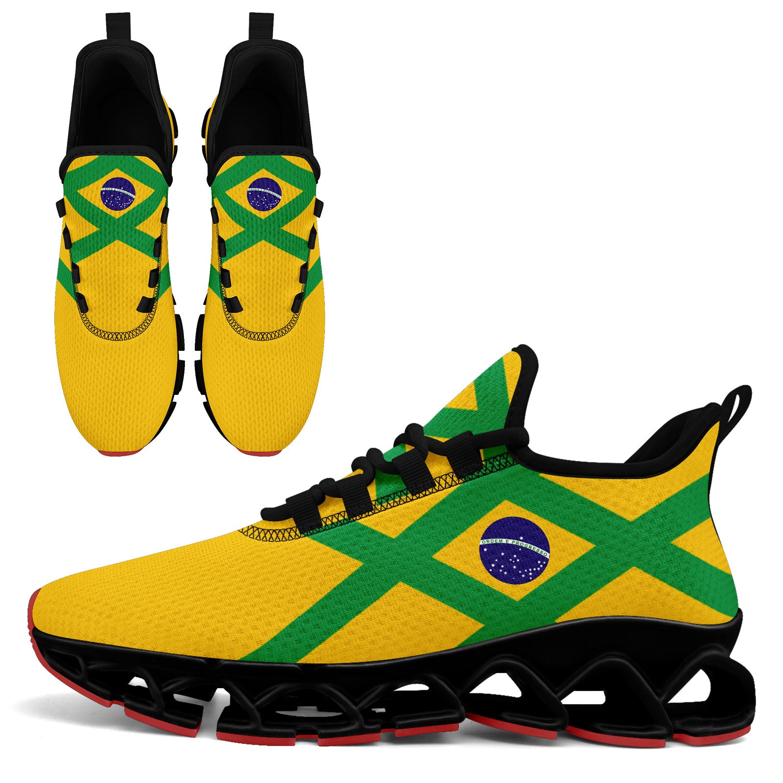 Custom 2026 World Cup Brazil Sneakers DIY Country Flag Running Shoes Lightweight Sport Shoes Gift for Football Fans Personalized Team Name and Logo FN003XD-F027047-4