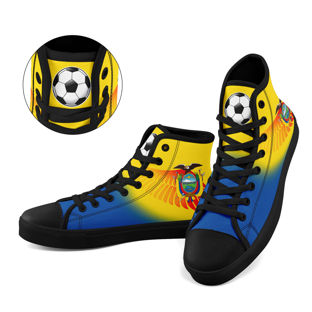 Custom Ecuador 2026 World Cup Sneakers DIY Country Flag Running Shoes Lightweight Sport Shoes Gift for Football Fans Personalized Team Name and Logo FN024-F009099-2
