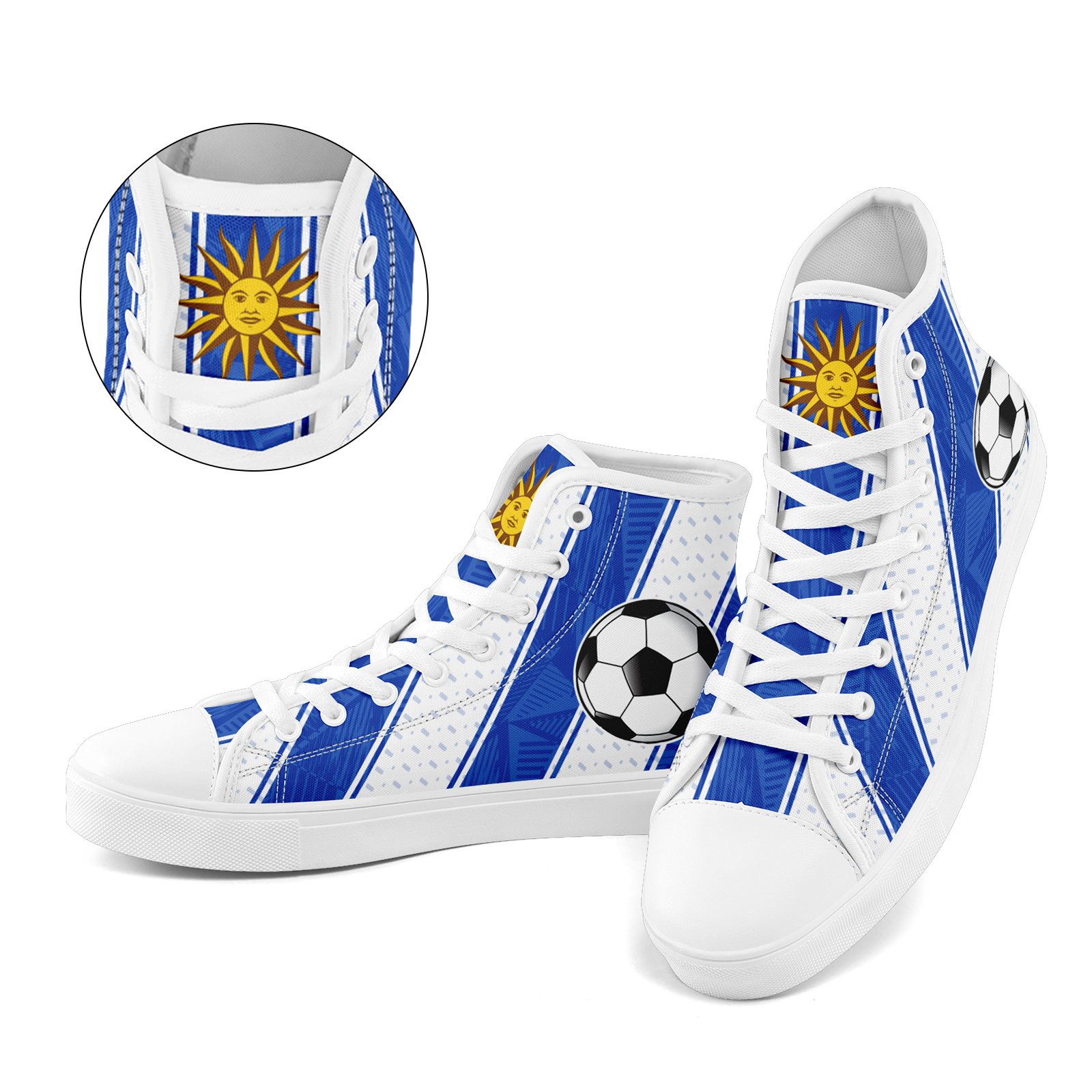 Custom Uruguay 2026 World Cup Sneakers DIY Country Flag Running Shoes Lightweight Sport Shoes Gift for Football Fans Personalized Team Name and Logo FN024-F009089-3