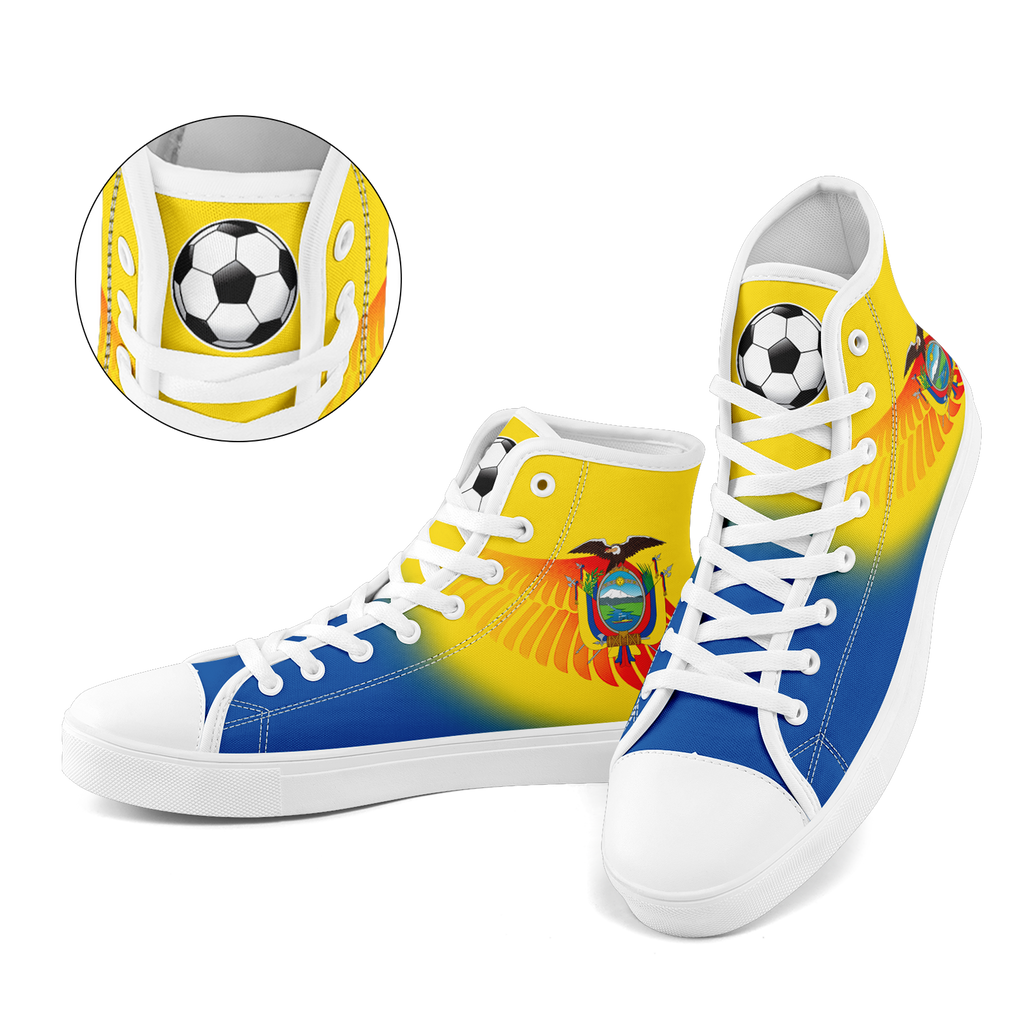 Custom Ecuador 2026 World Cup Sneakers DIY Country Flag Running Shoes Lightweight Sport Shoes Gift for Football Fans Personalized Team Name and Logo FN024-F009099-2