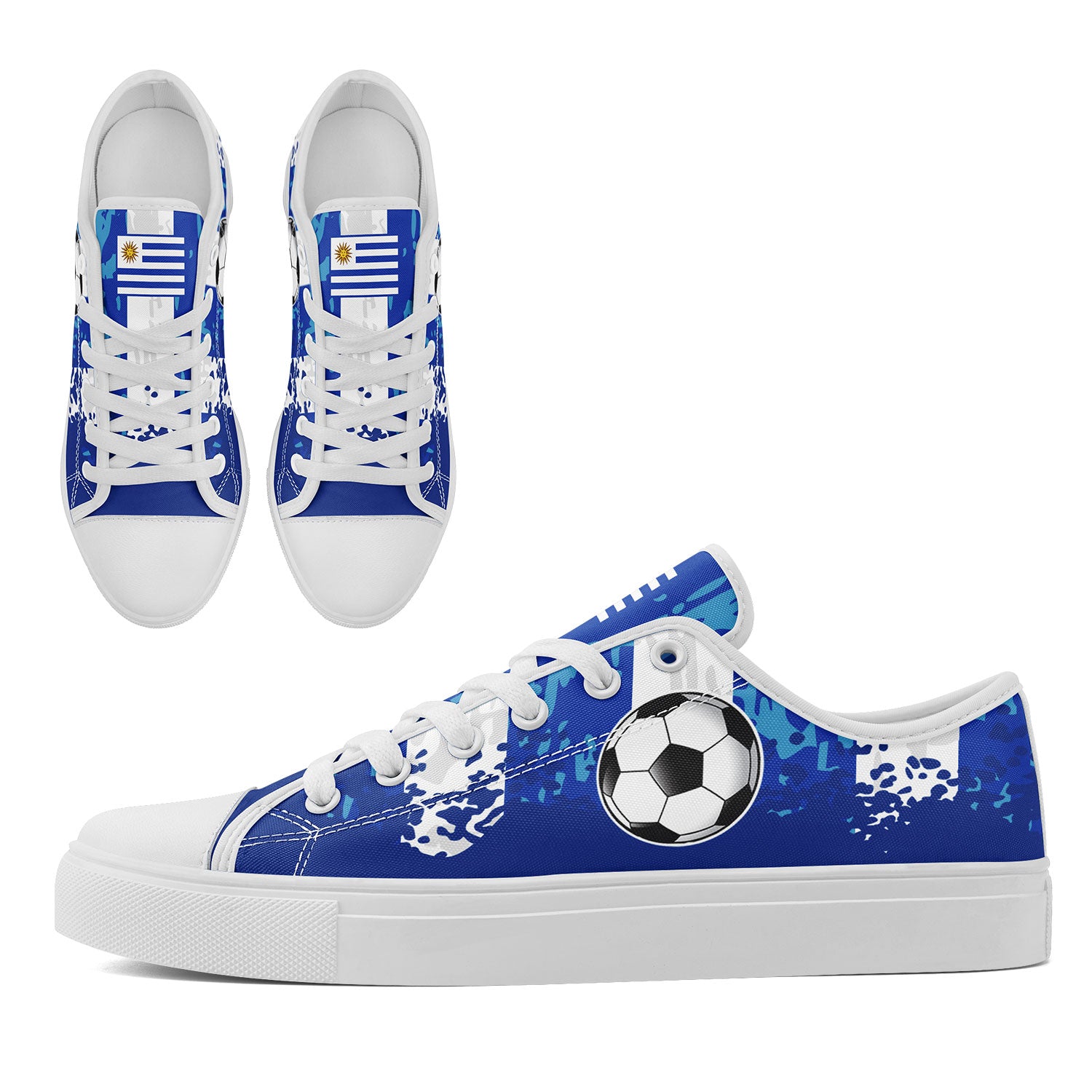 Custom Uruguay 2026 World Cup Sneakers DIY Country Flag Running Shoes Lightweight Sport Shoes Gift for Football Fans Personalized Team Name and Logo FN027-F009107-2