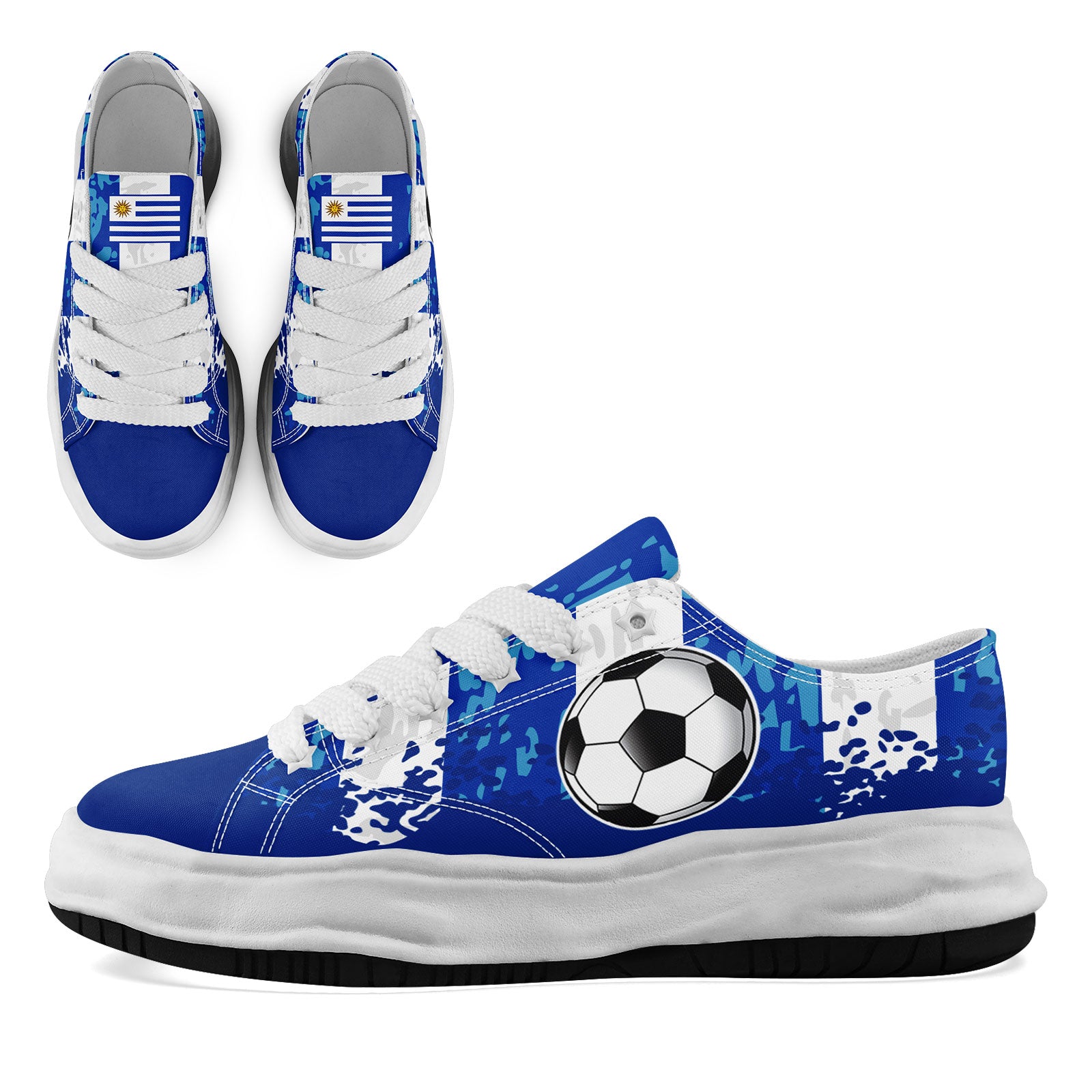 Custom Uruguay 2026 World Cup Sneakers DIY Country Flag Running Shoes Lightweight Sport Shoes Gift for Football Fans Personalized Team Name and Logo FN038-F009112-2