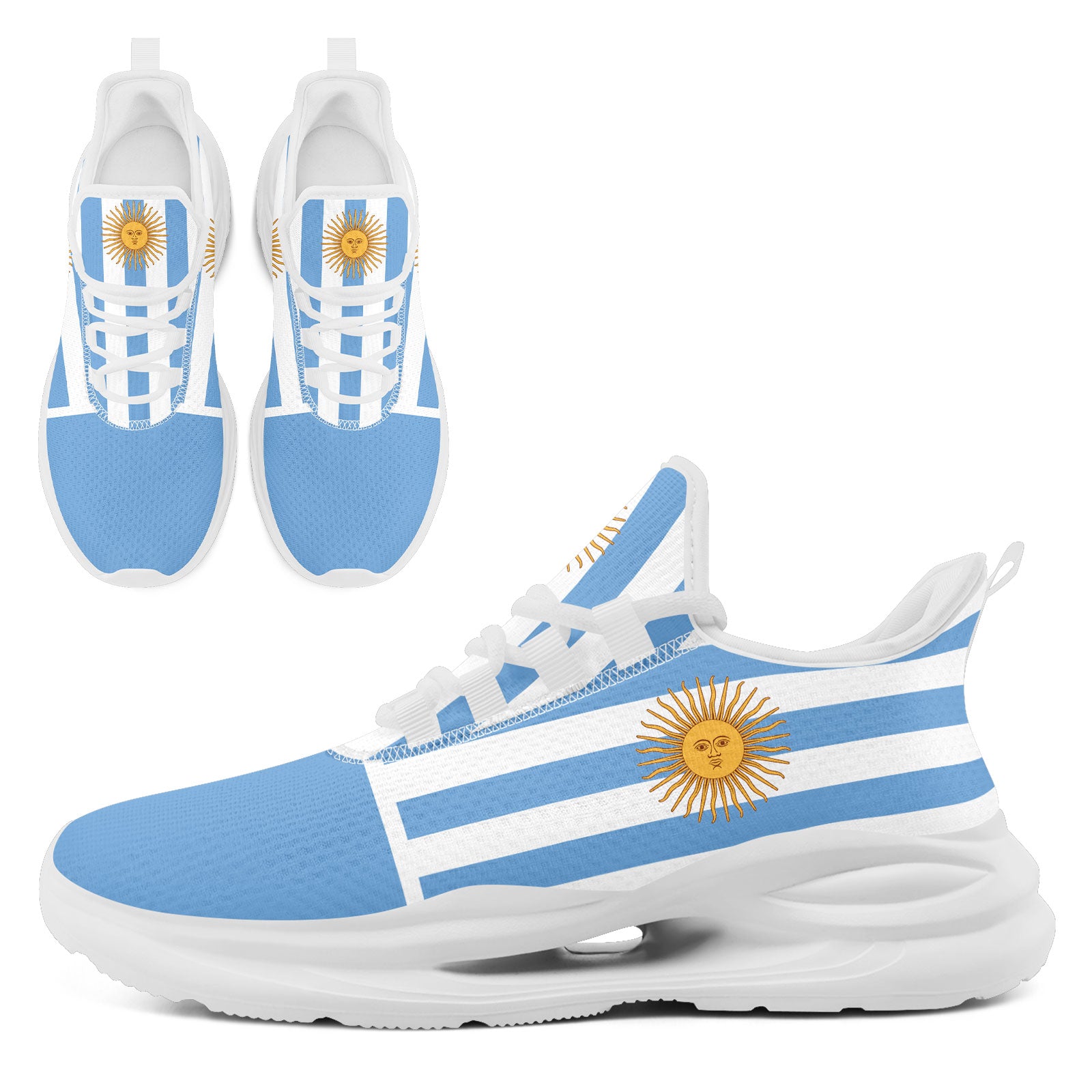 Custom 2026 World Cup Argentina Sneakers DIY Country Flag Running Shoes Lightweight Sport Shoes Gift for Football Fans Personalized Team Name and Logo FN079-F027048-2