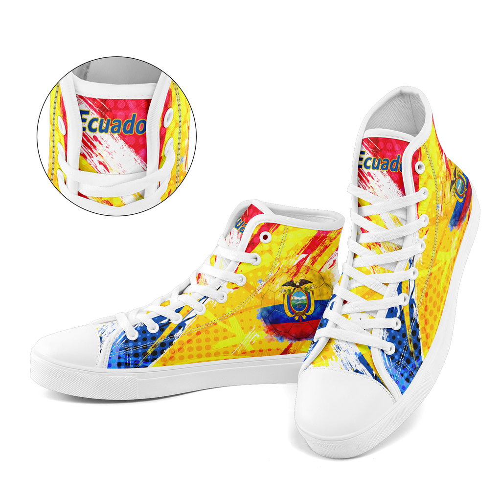 Custom Ecuador 2026 World Cup Sneakers DIY Country Flag Running Shoes Lightweight Sport Shoes Gift for Football Fans Personalized Team Name and Logo FN024-F009099-4