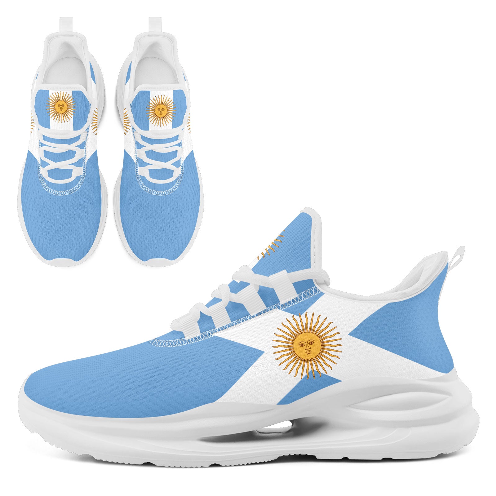 Custom 2026 World Cup Argentina Sneakers DIY Country Flag Running Shoes Lightweight Sport Shoes Gift for Football Fans Personalized Team Name and Logo FN079-F027048-3