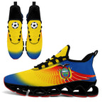 Custom Ecuador 2026 World Cup Sneakers DIY Country Flag Running Shoes Lightweight Sport Shoes Gift for Football Fans Personalized Team Name and Logo FN003XD-F009092-2