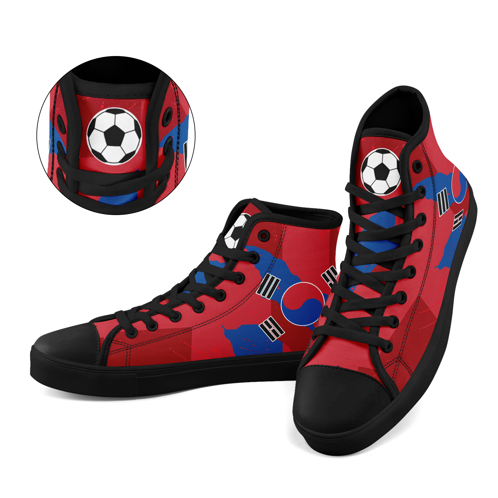 Custom South Korea 2026 World Cup Sneakers DIY Country Flag Running Shoes Lightweight Sport Shoes Gift for Football Fans Personalized Team Name and Logo FN024-F009070-1
