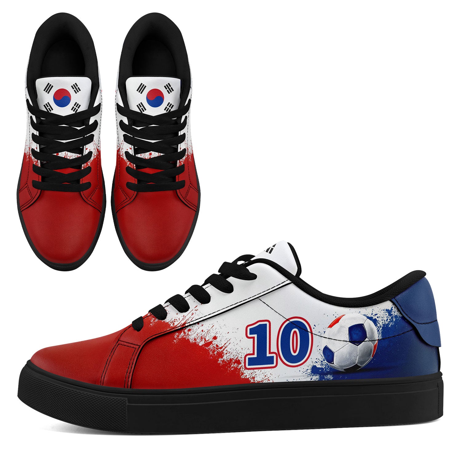 Custom South Korea 2026 World Cup Sneakers DIY Country Flag Running Shoes Lightweight Sport Shoes Gift for Football Fans Personalized Team Name and Logo FN023-F009080-4