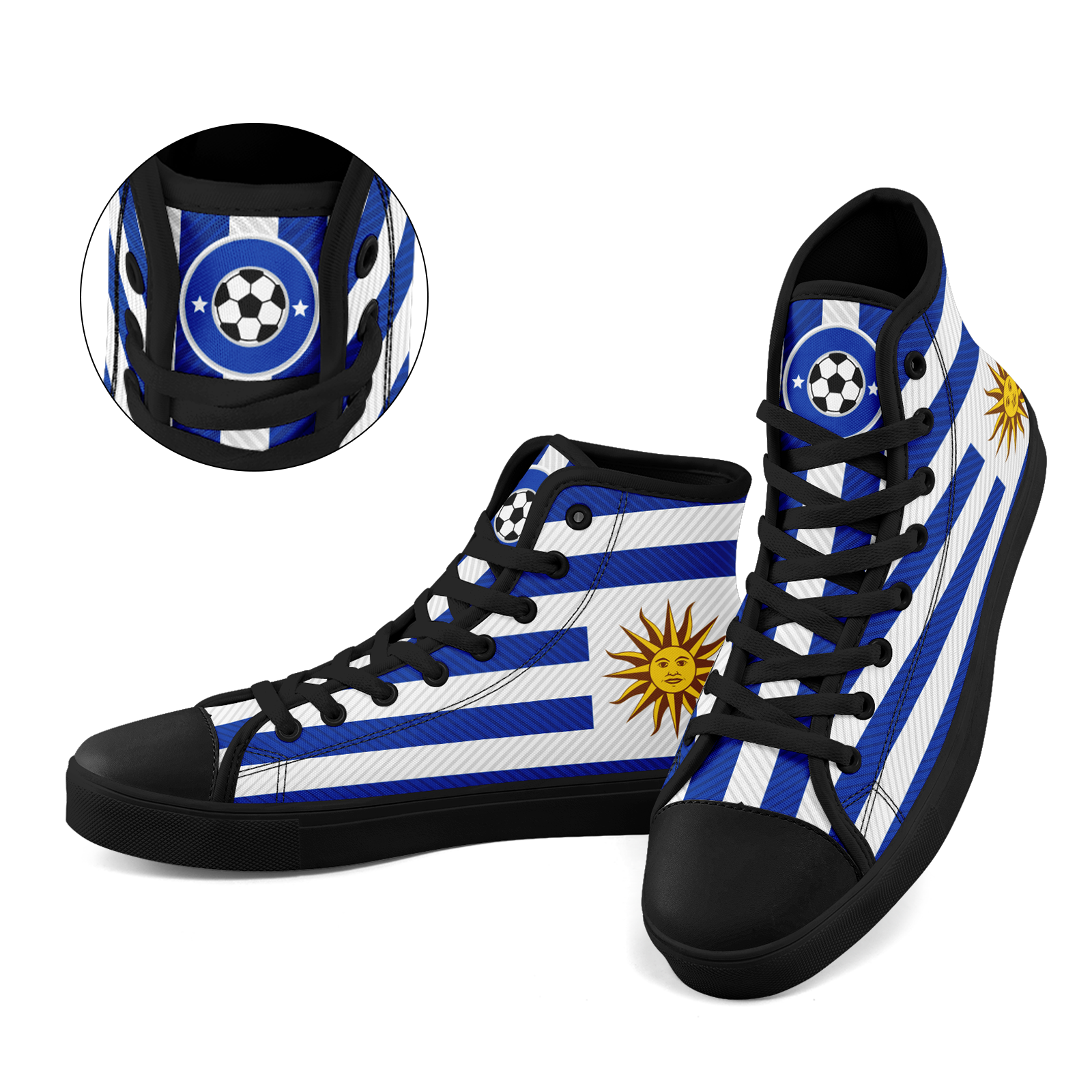 Custom Uruguay 2026 World Cup Sneakers DIY Country Flag Running Shoes Lightweight Sport Shoes Gift for Football Fans Personalized Team Name and Logo FN024-F009089-4