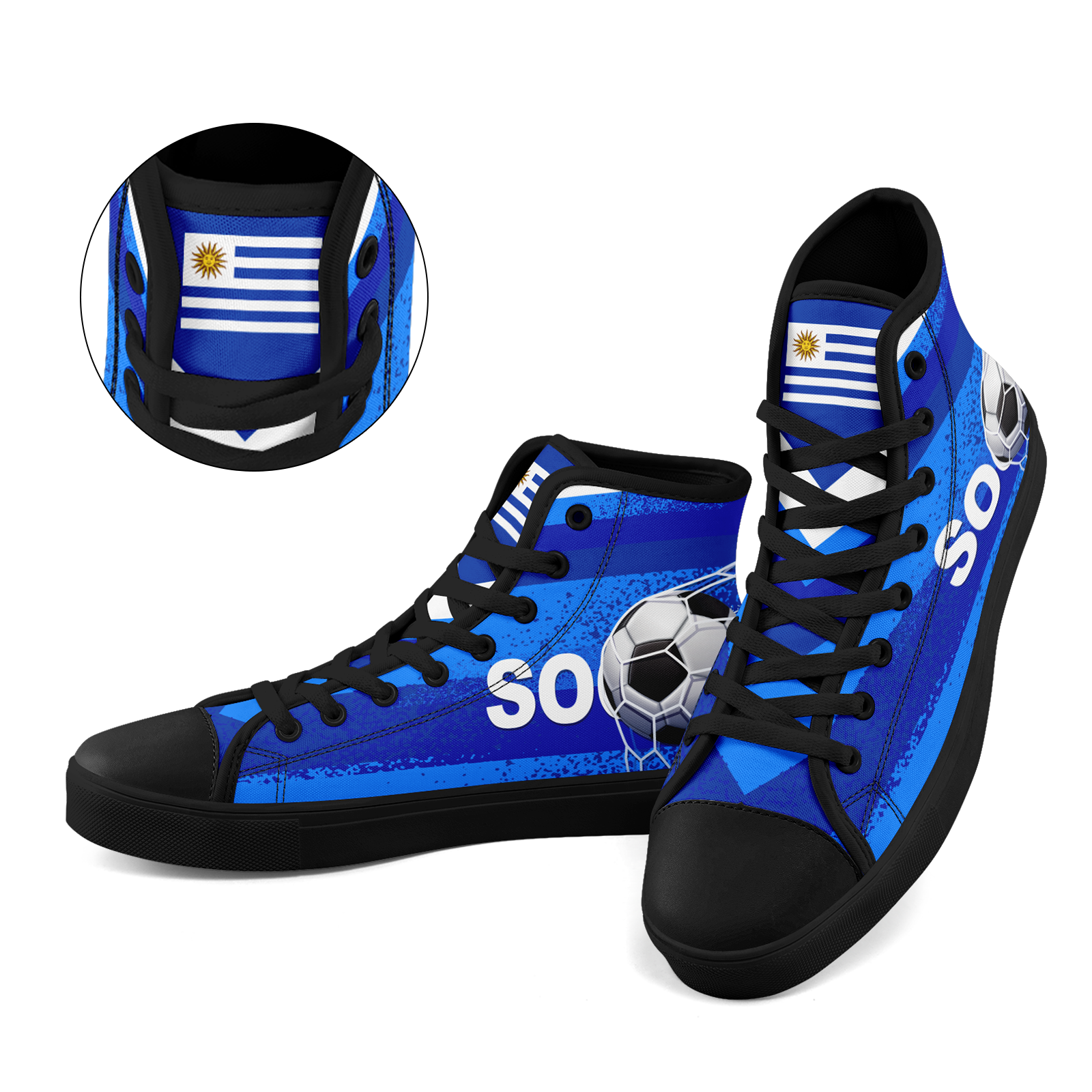 Custom Uruguay 2026 World Cup Sneakers DIY Country Flag Running Shoes Lightweight Sport Shoes Gift for Football Fans Personalized Team Name and Logo FN024-F009089-5