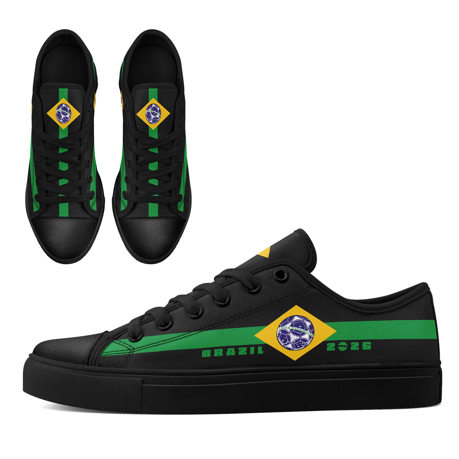 Custom 2026 World Cup Brazil Sneakers DIY Country Flag Running Shoes Lightweight Sport Shoes Gift for Football Fans Personalized Team Name and Logo FN027-F027054-3