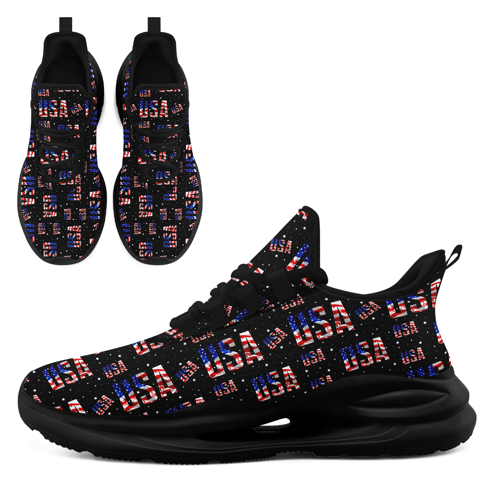 Custom United States 2026 World Cup Sneakers DIY Country Flag Running Shoes Lightweight Sport Shoes Gift for Football Fans Personalized Team Name and Logo FN079-F018033-5