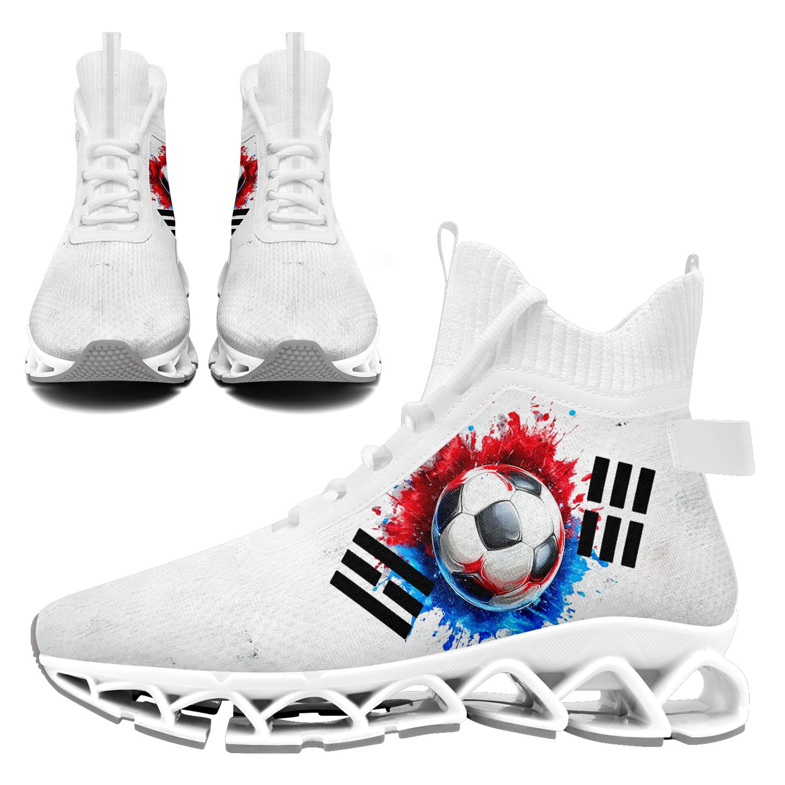 Custom South Korea 2026 World Cup Sneakers DIY Country Flag Running Shoes Lightweight Sport Shoes Gift for Football Fans Personalized Team Name and Logo FN029XD-F009084-2