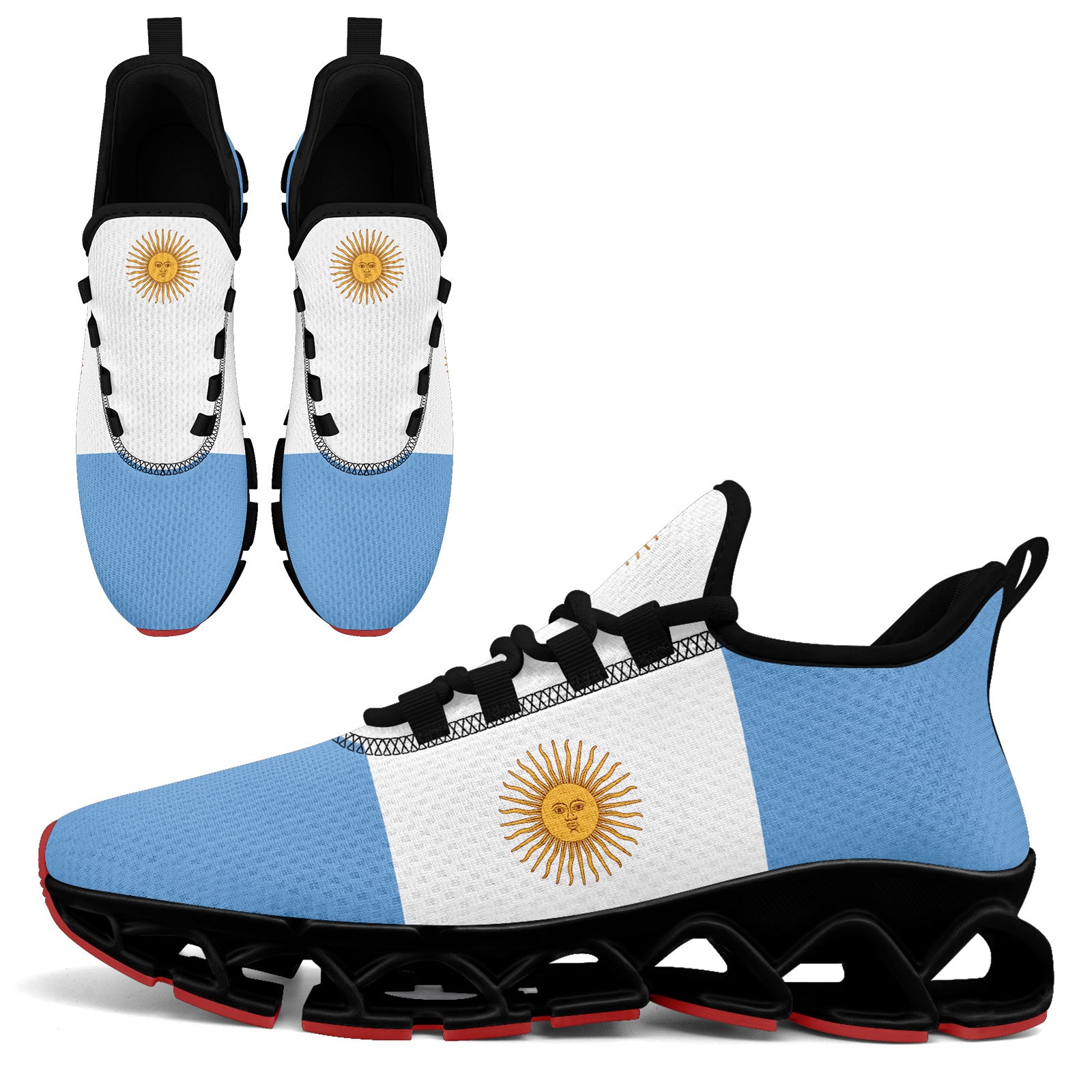 Custom 2026 World Cup Argentina Sneakers DIY Country Flag Running Shoes Lightweight Sport Shoes Gift for Football Fans Personalized Team Name and Logo FN003XD-F027046-1