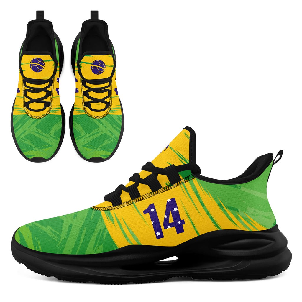 Custom 2026 World Cup Brazil Sneakers DIY Country Flag Running Shoes Lightweight Sport Shoes Gift for Football Fans Personalized Team Name and Logo FN079-F027080-7