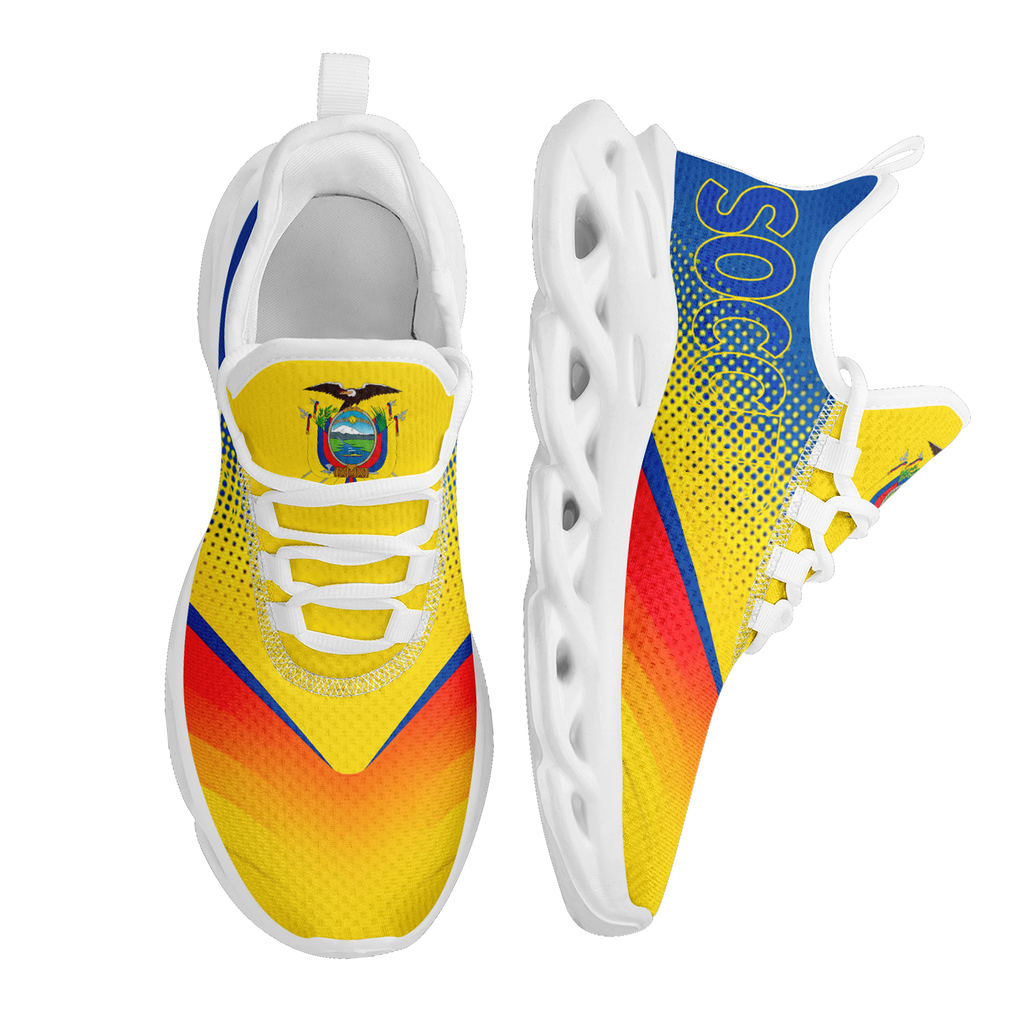Custom Ecuador 2026 World Cup Sneakers DIY Country Flag Running Shoes Lightweight Sport Shoes Gift for Football Fans Personalized Team Name and Logo FN003-F009077-3
