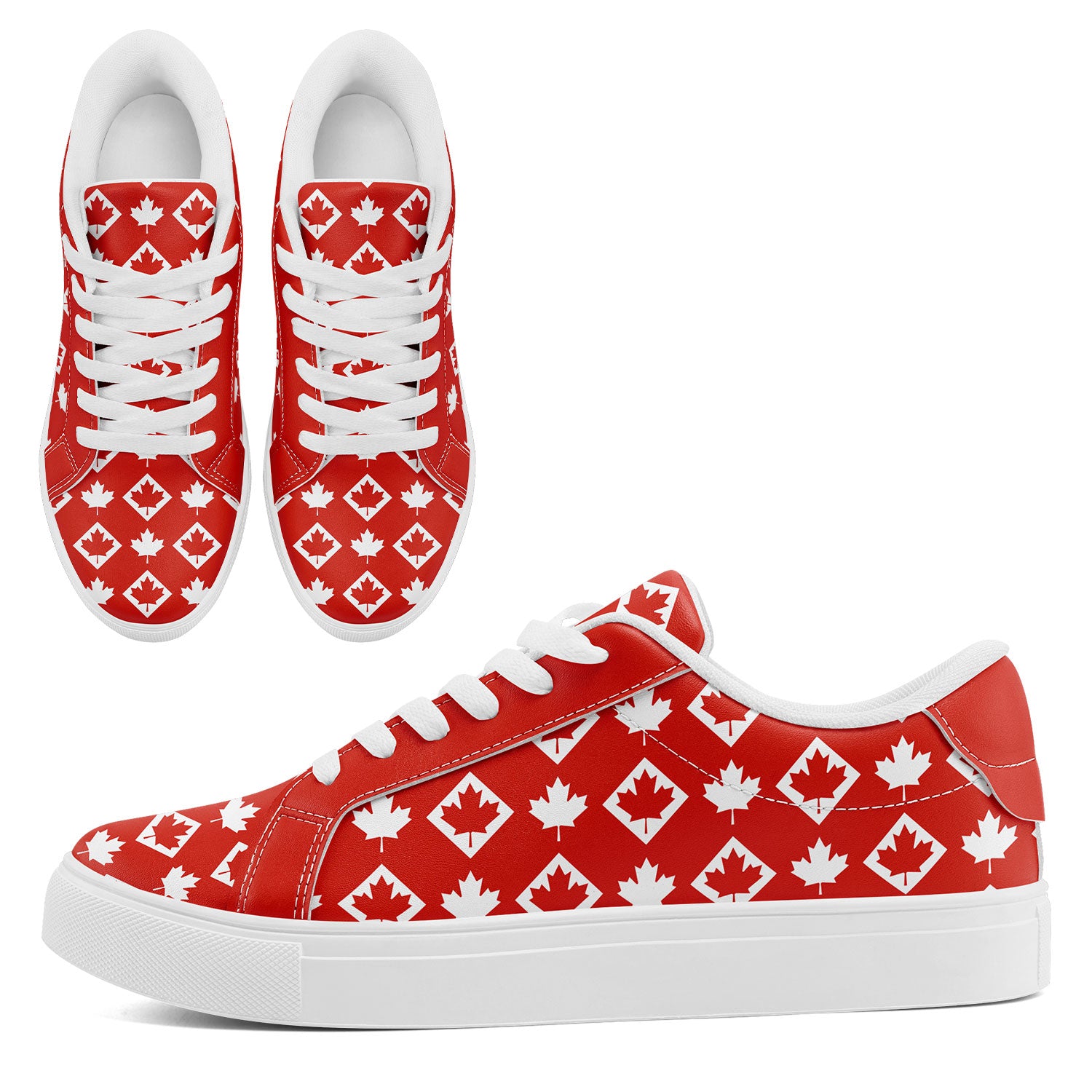 Custom Canada 2026 World Cup Sneakers DIY Country Flag Running Shoes Lightweight Sport Shoes Gift for Football Fans Personalized Team Name and Logo FN023-F020031-4