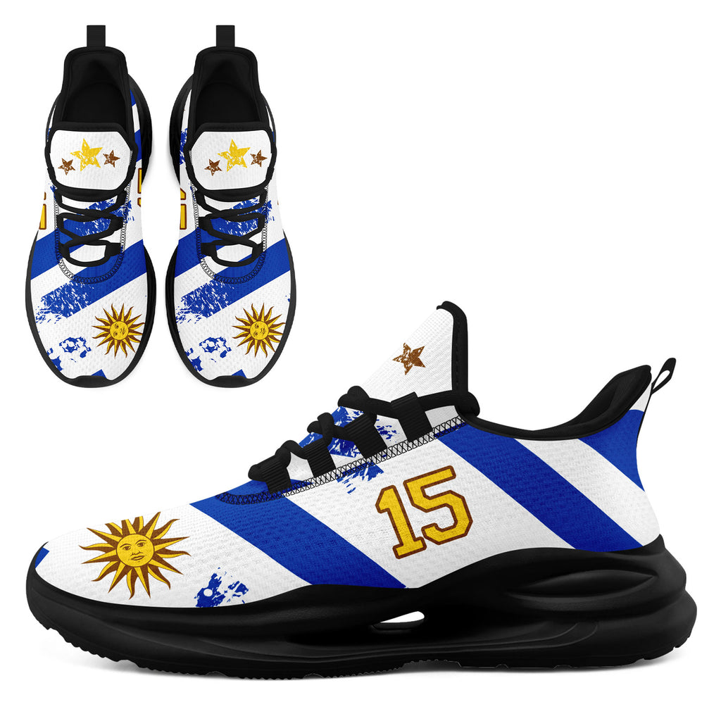 Custom Uruguay 2026 World Cup Sneakers DIY Country Flag Running Shoes Lightweight Sport Shoes Gift for Football Fans Personalized Team Name and Logo FN079-F009123-1