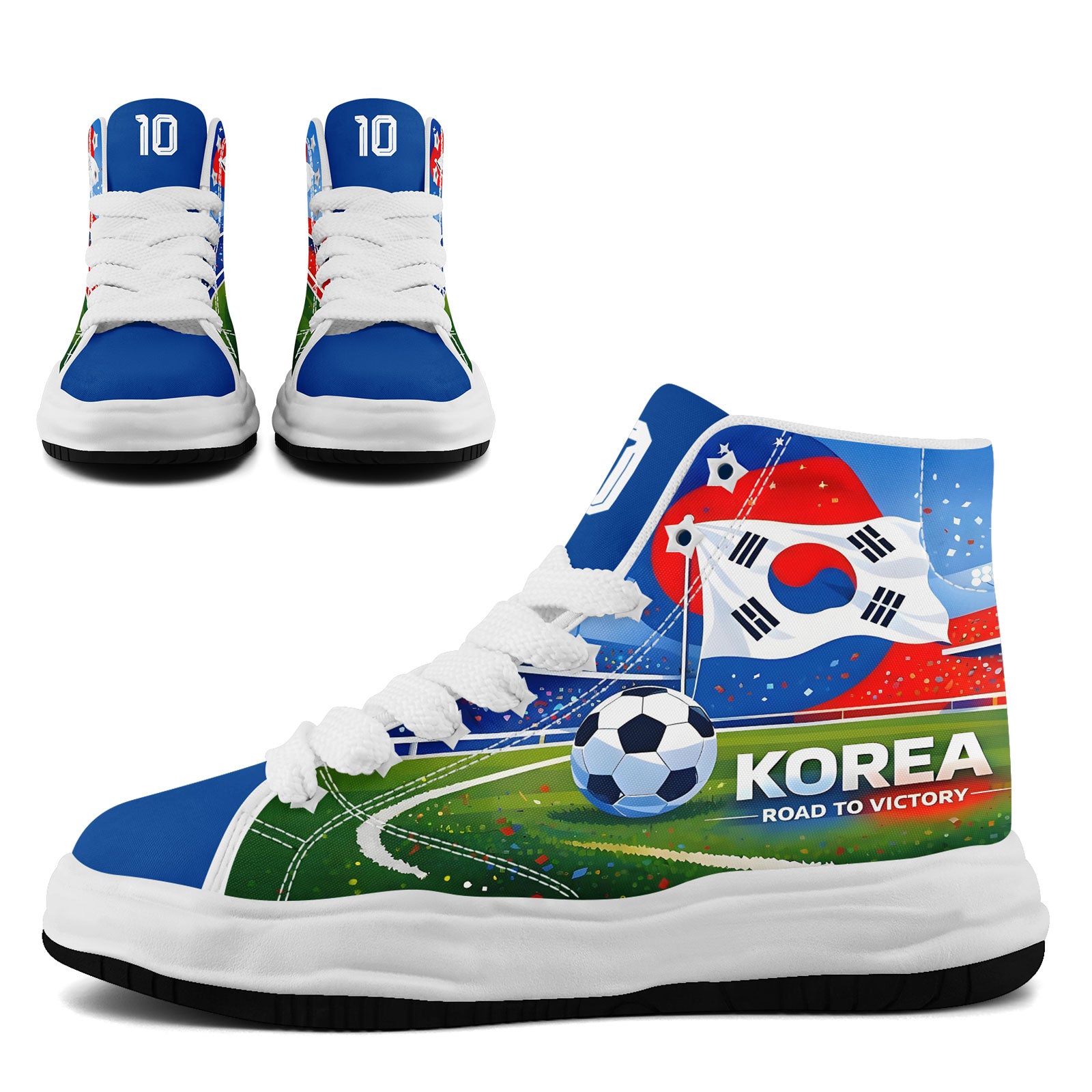 Custom South Korea 2026 World Cup Sneakers DIY Country Flag Running Shoes Lightweight Sport Shoes Gift for Football Fans Personalized Team Name and Logo FN039-F009106-4