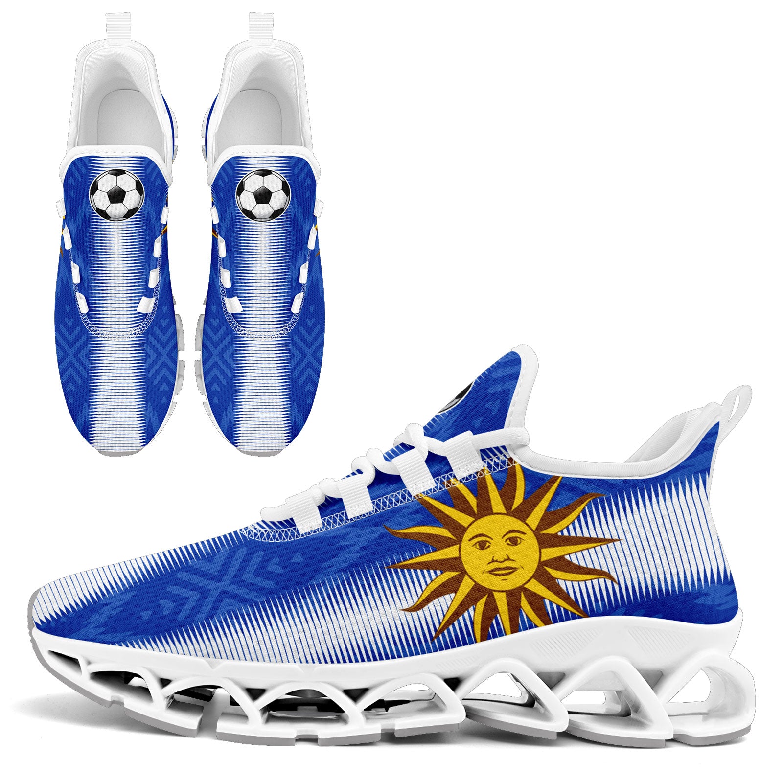 Custom Uruguay 2026 World Cup Sneakers DIY Country Flag Running Shoes Lightweight Sport Shoes Gift for Football Fans Personalized Team Name and Logo FN003XD-F009085-1