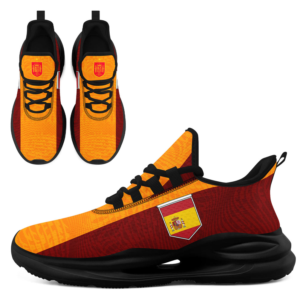 Custom Spain 2026 World Cup Sneakers DIY Country Flag Running Shoes Lightweight Sport Shoes Gift for Football Fans Personalized Team Name and Logo FN079-F020028-3