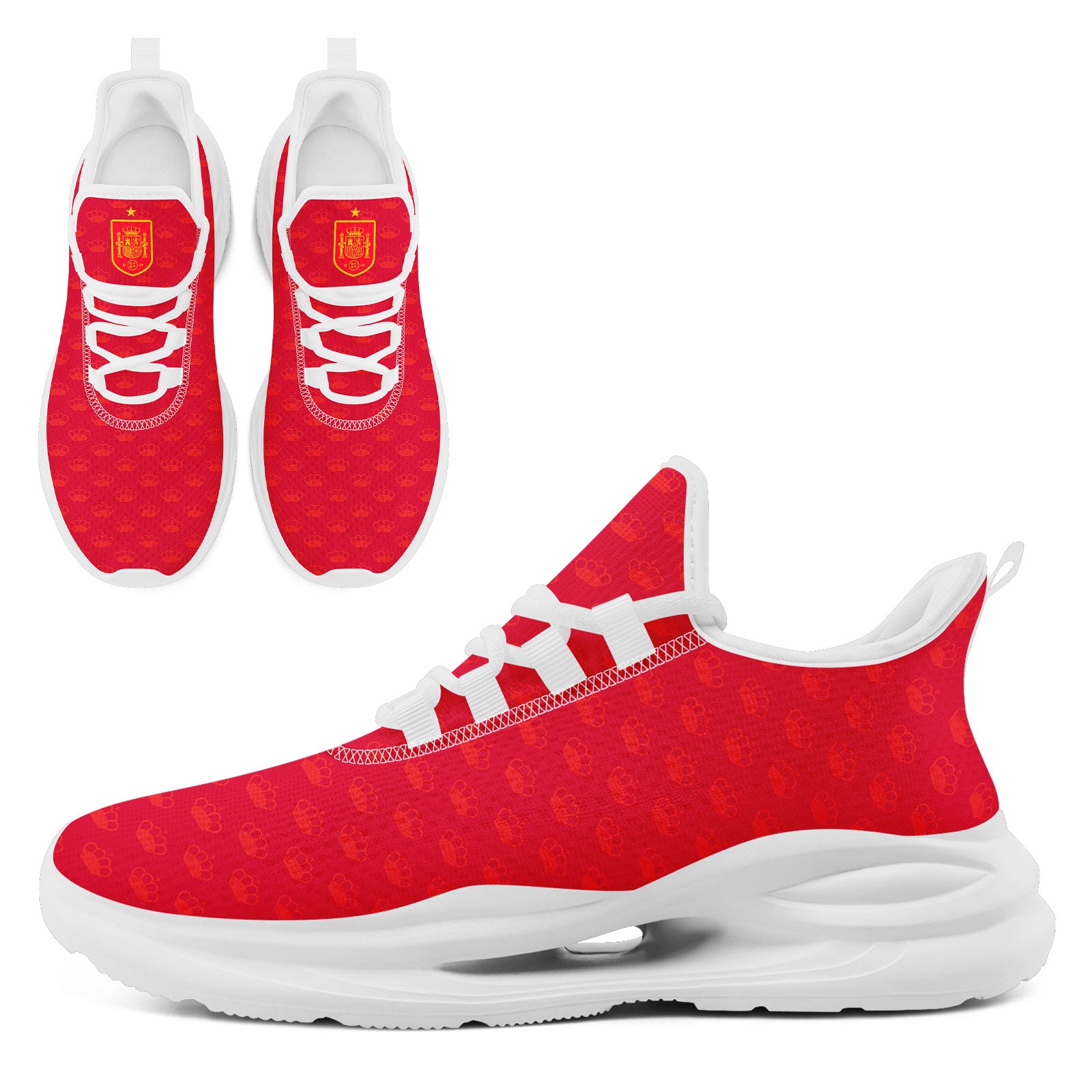 Custom Spain 2026 World Cup Sneakers DIY Country Flag Running Shoes Lightweight Sport Shoes Gift for Football Fans Personalized Team Name and Logo FN079-F020028-5
