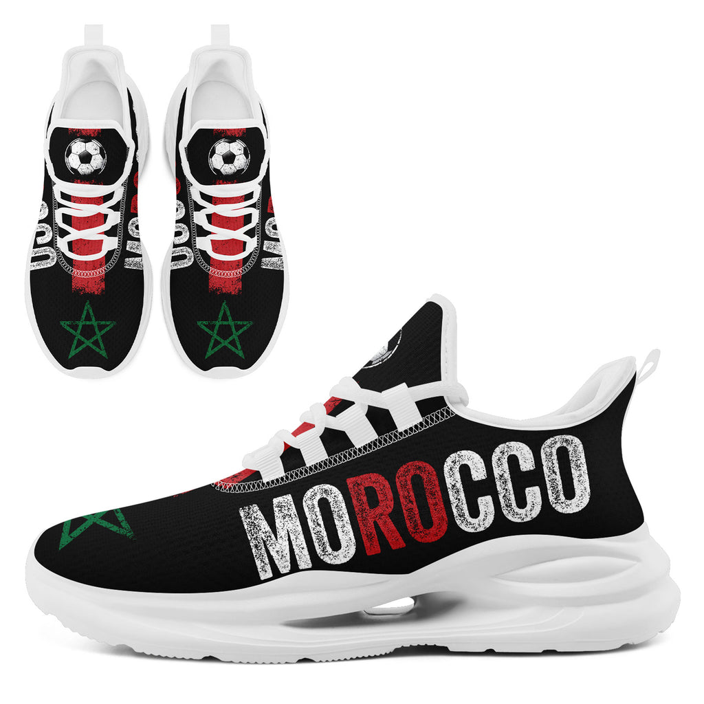Custom Morocco 2026 World Cup Sneakers DIY Country Flag Running Shoes Lightweight Sport Shoes Gift for Football Fans Personalized Team Name and Logo FN079-F009083-1